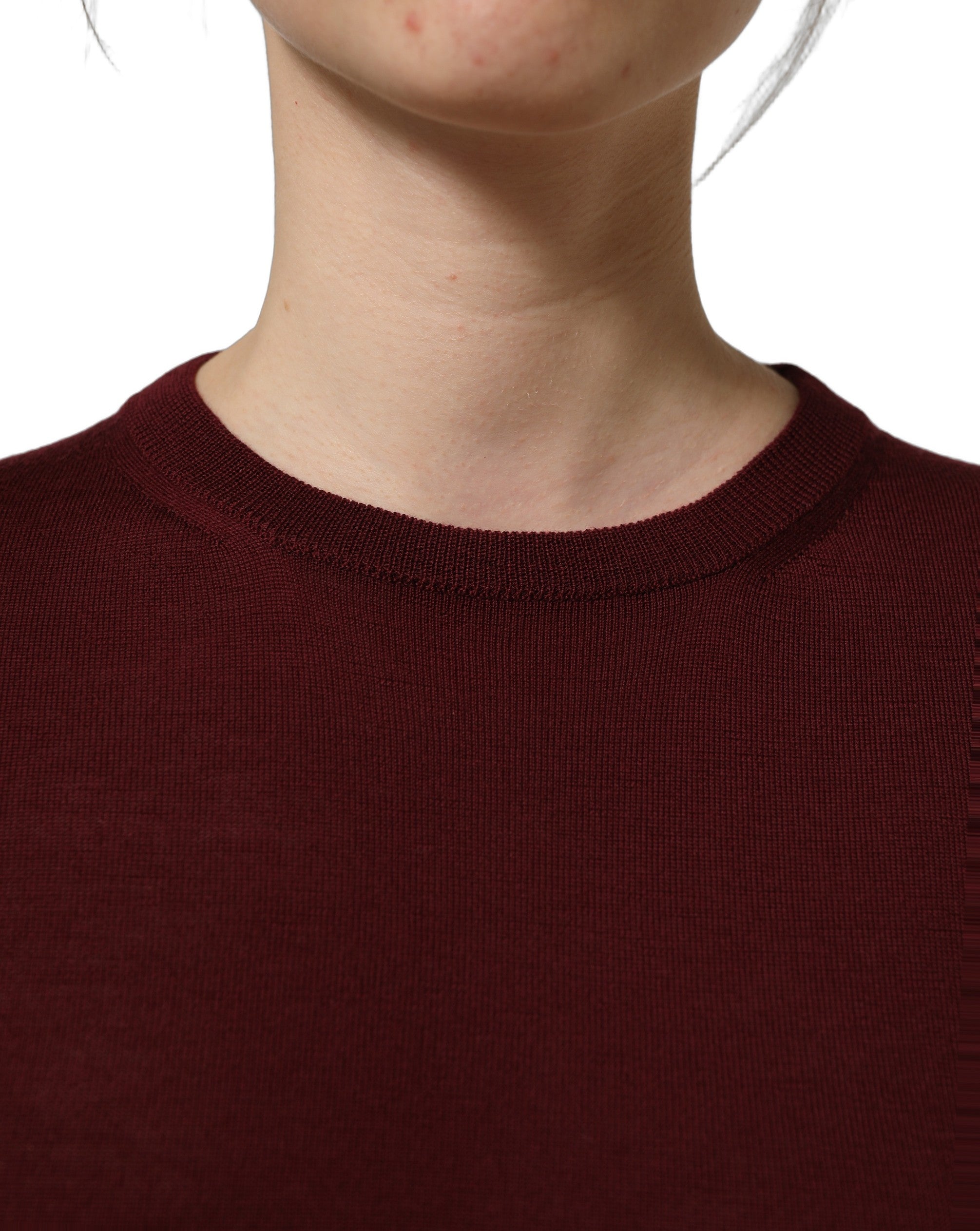 Dolce & Gabbana Maroon Wool Knitted CrewNeck Pullover Sweater Dolce & Gabbana