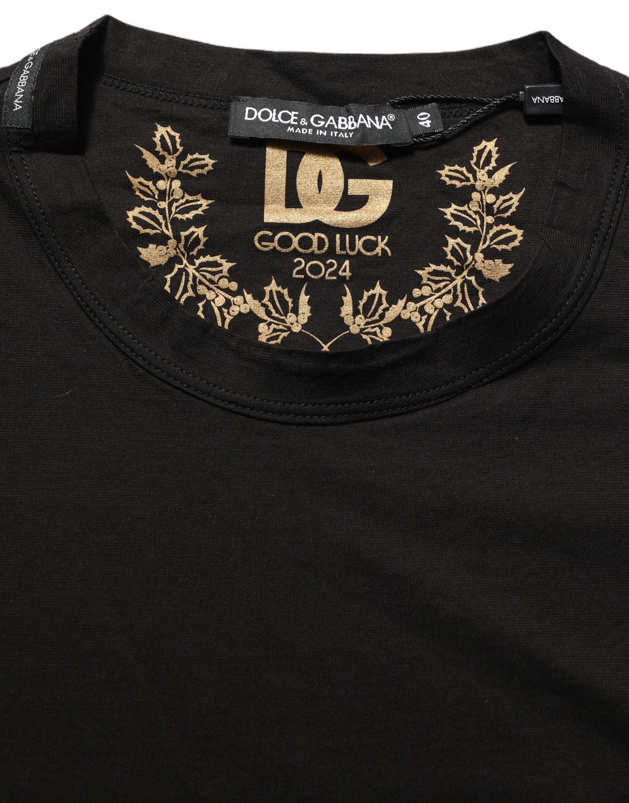 Dolce & Gabbana Black Cotton Crew Neck Short Sleeves T-shirt Dolce & Gabbana