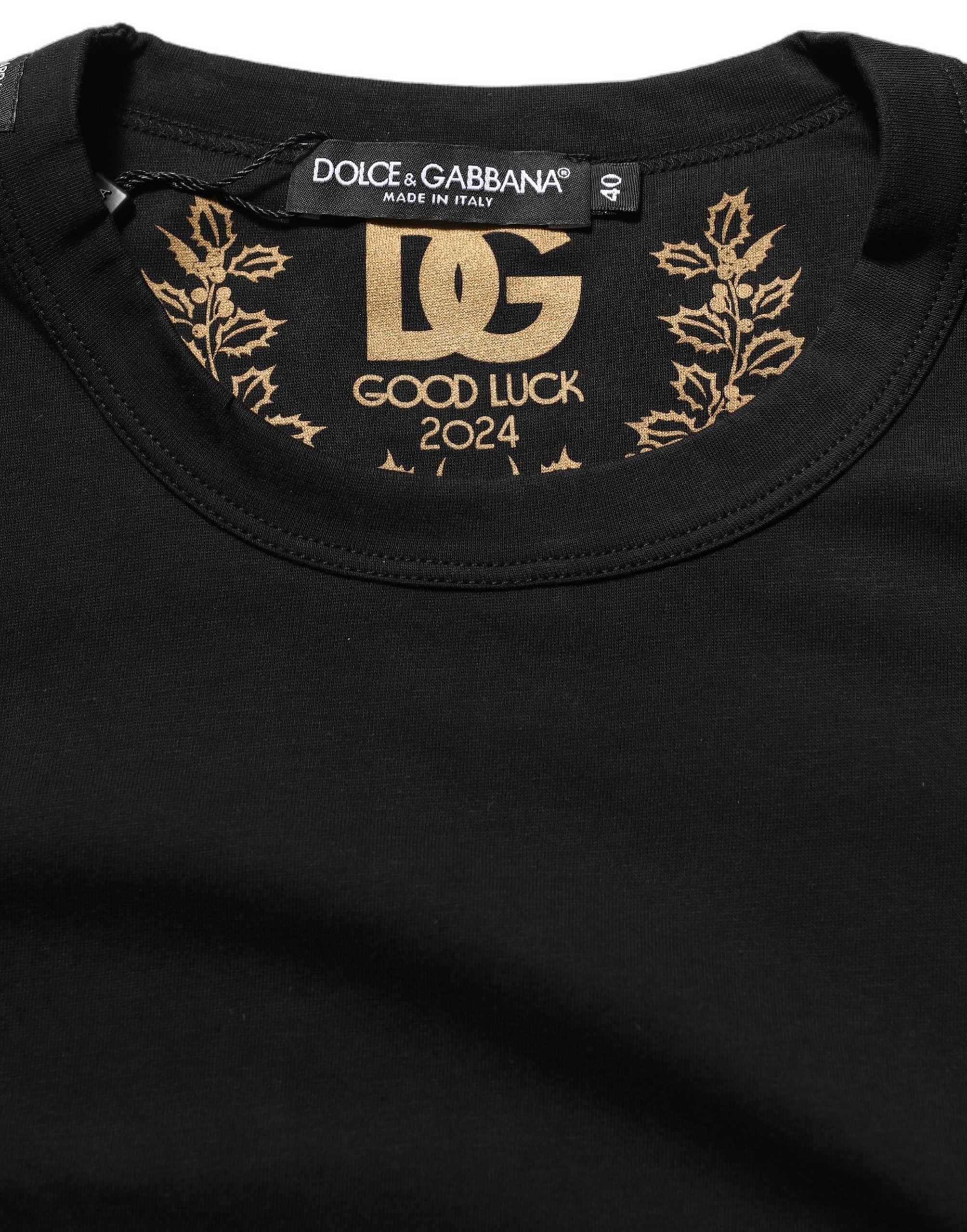 Dolce & Gabbana Black Cotton Crew Neck Short Sleeves T-shirt Dolce & Gabbana