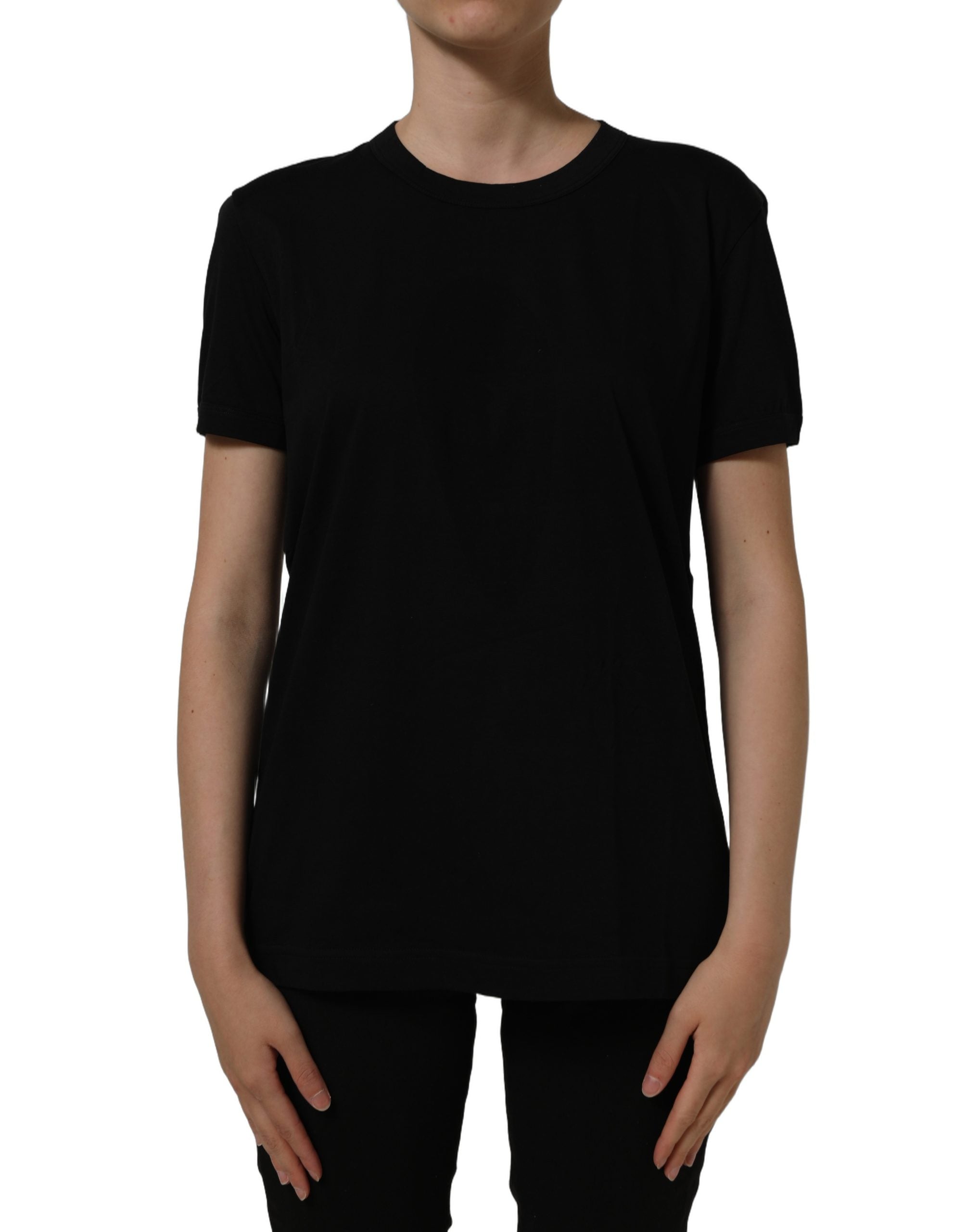 Dolce & Gabbana Black Cotton Crew Neck Short Sleeves T-shirt Dolce & Gabbana