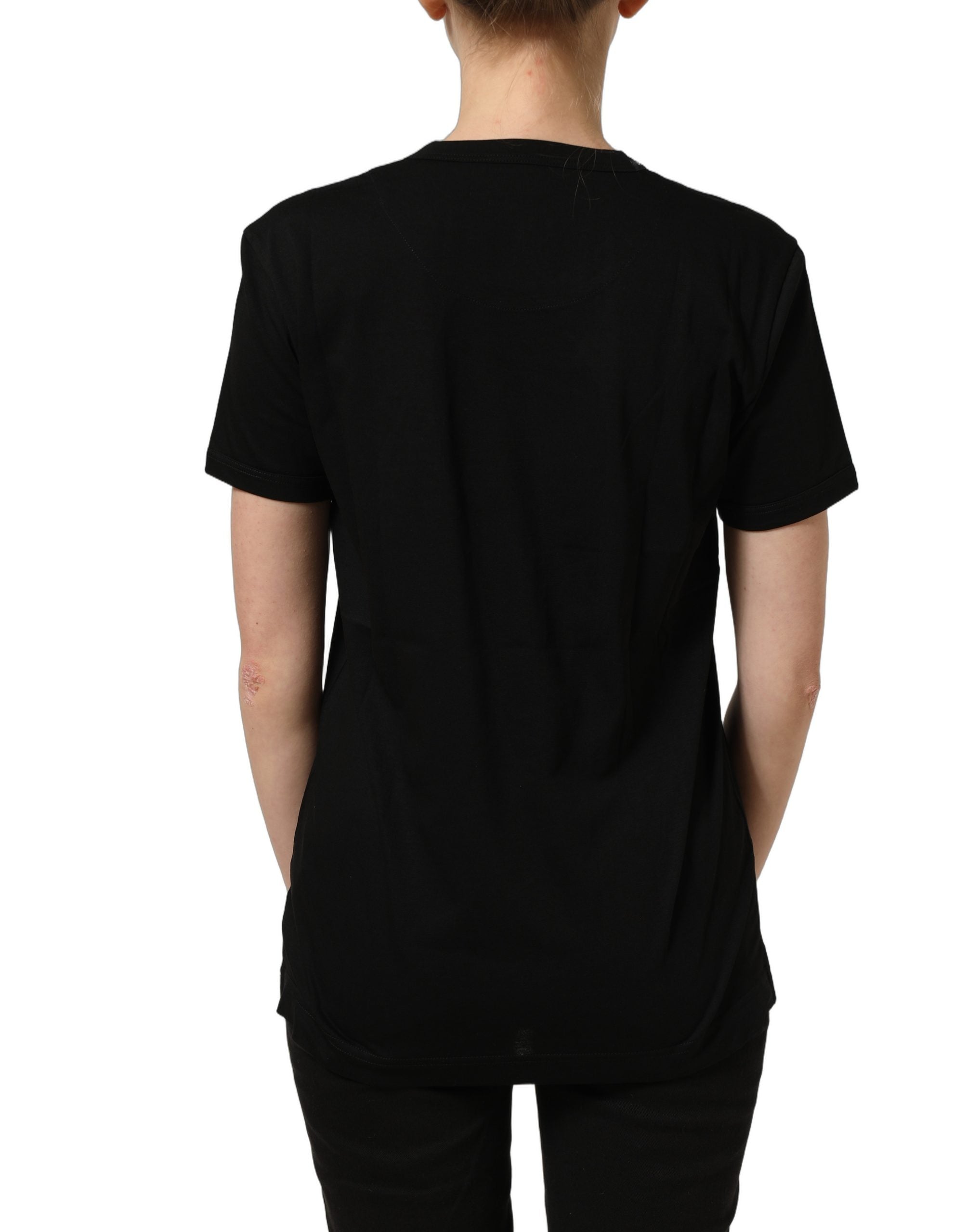 Dolce & Gabbana Black Cotton Crew Neck Short Sleeves T-shirt Dolce & Gabbana