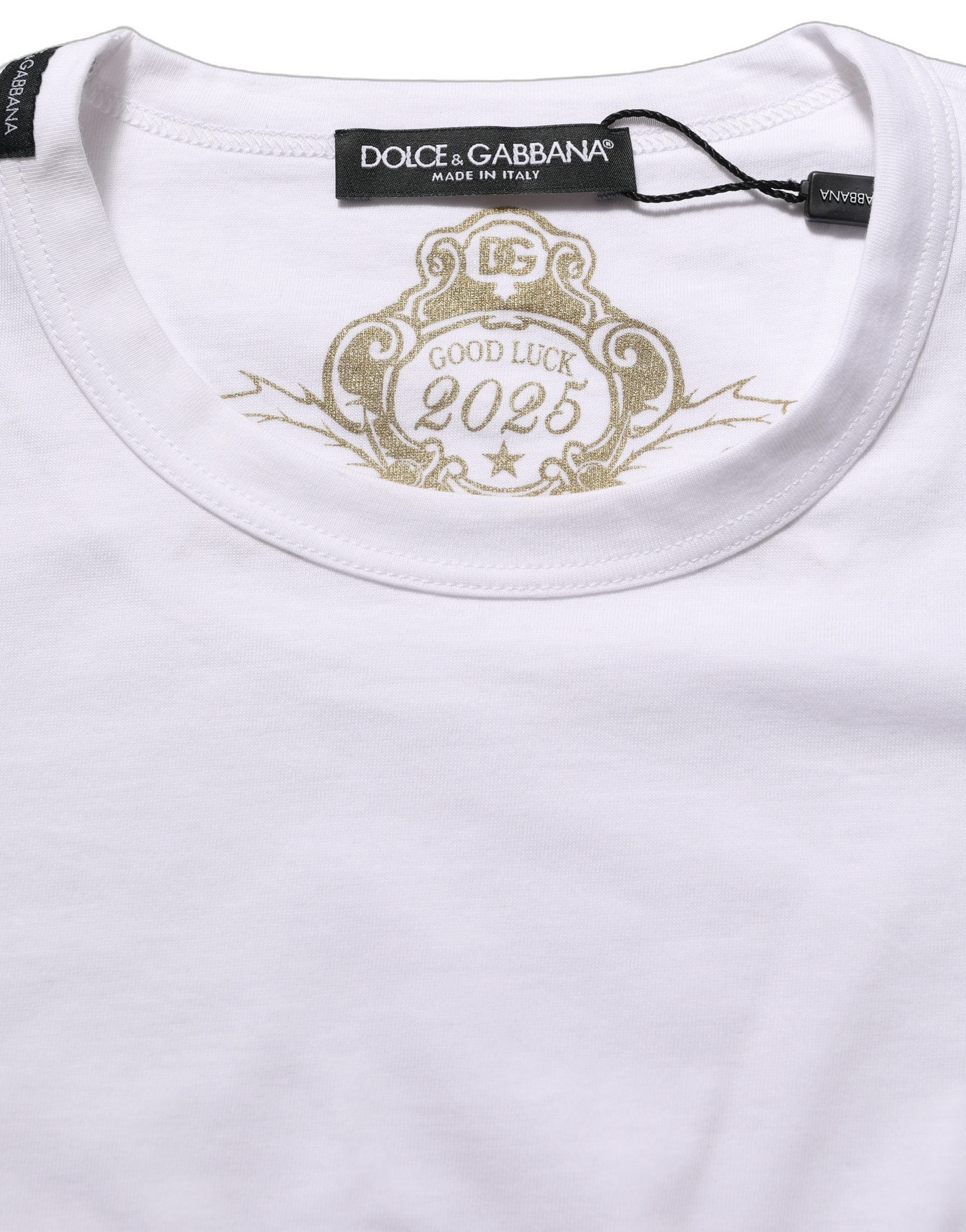 Dolce & Gabbana White Cotton Crew Neck Short Sleeves T-shirt Dolce & Gabbana