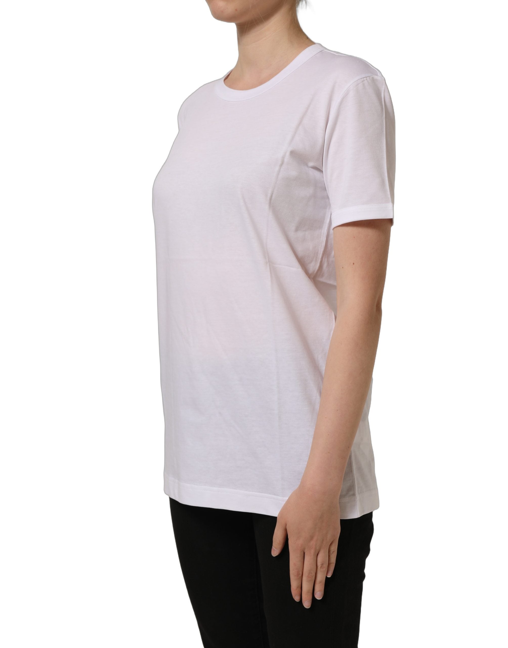 Dolce & Gabbana White Cotton Crew Neck Short Sleeves T-shirt Dolce & Gabbana