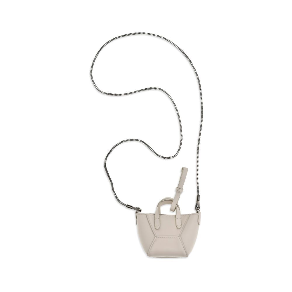 Brunello Cucinelli Beige Calf Leather Bos Taurus Shoulder Bag Brunello Cucinelli