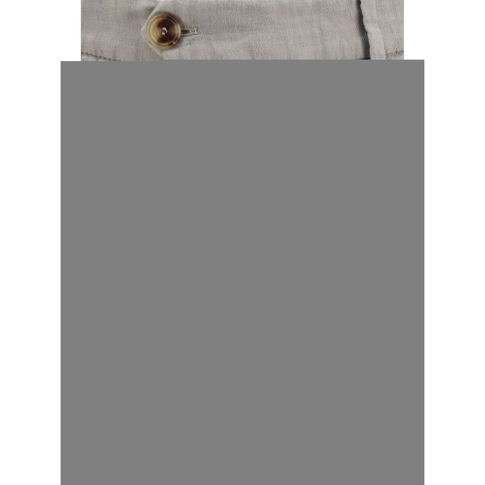 Brunello Cucinelli Gray Linen Casual Pants Brunello Cucinelli