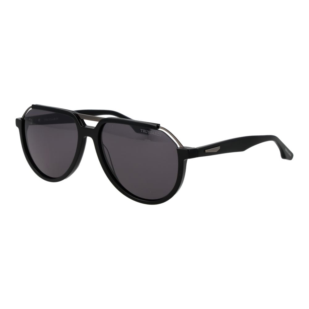 Trussardi Black Acetate & Stainless Steel Sunglasses Trussardi