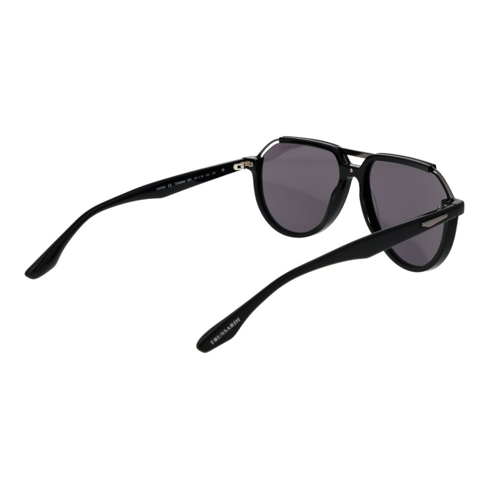 Trussardi Black Acetate & Stainless Steel Sunglasses Trussardi
