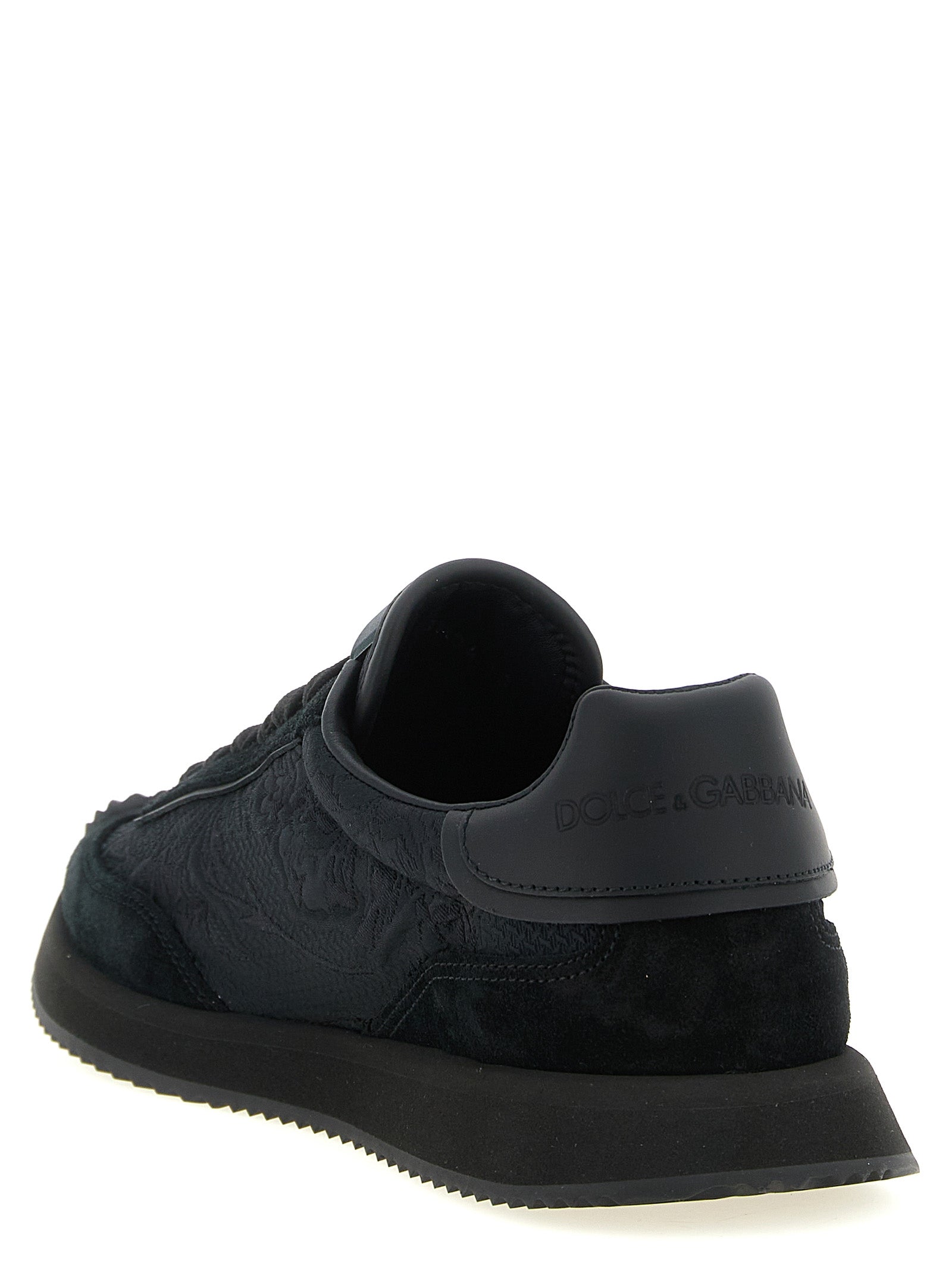 Dolce & Gabbana Black Leather Athletic Sneakers Dolce & Gabbana