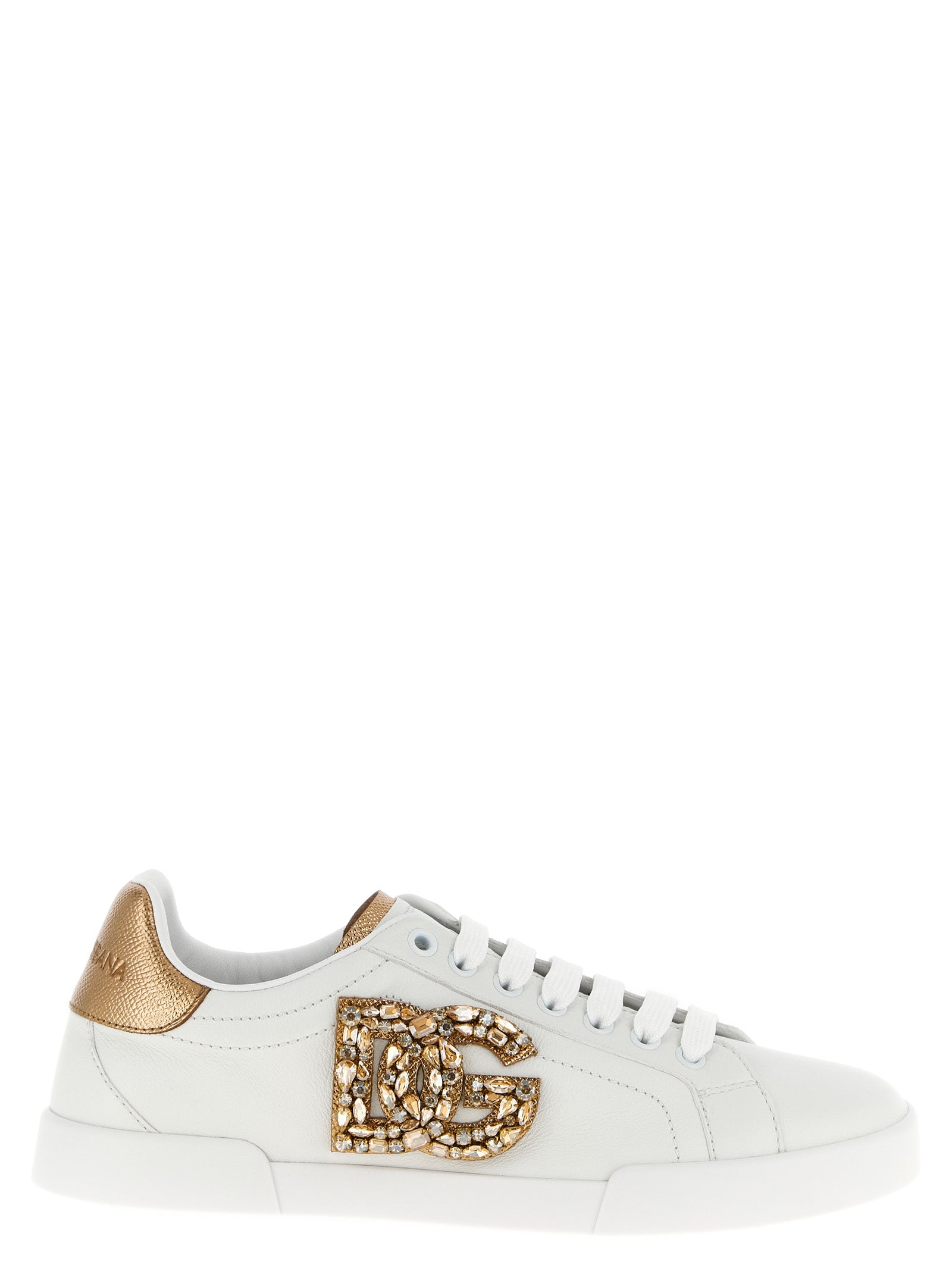 Dolce & Gabbana Gold Calfskin Low Top Sneakers Dolce & Gabbana