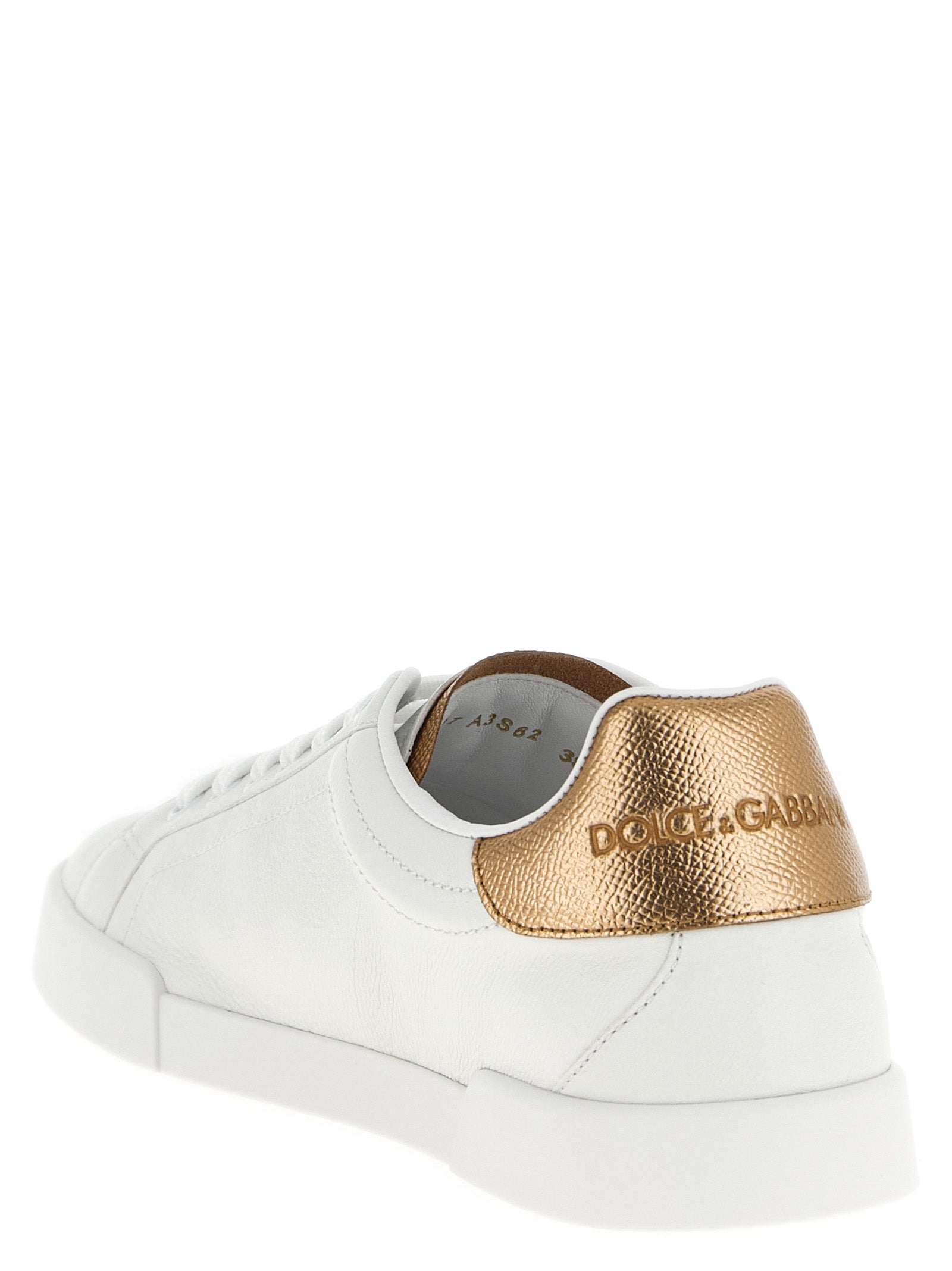 Dolce & Gabbana Gold Calfskin Low Top Sneakers Dolce & Gabbana
