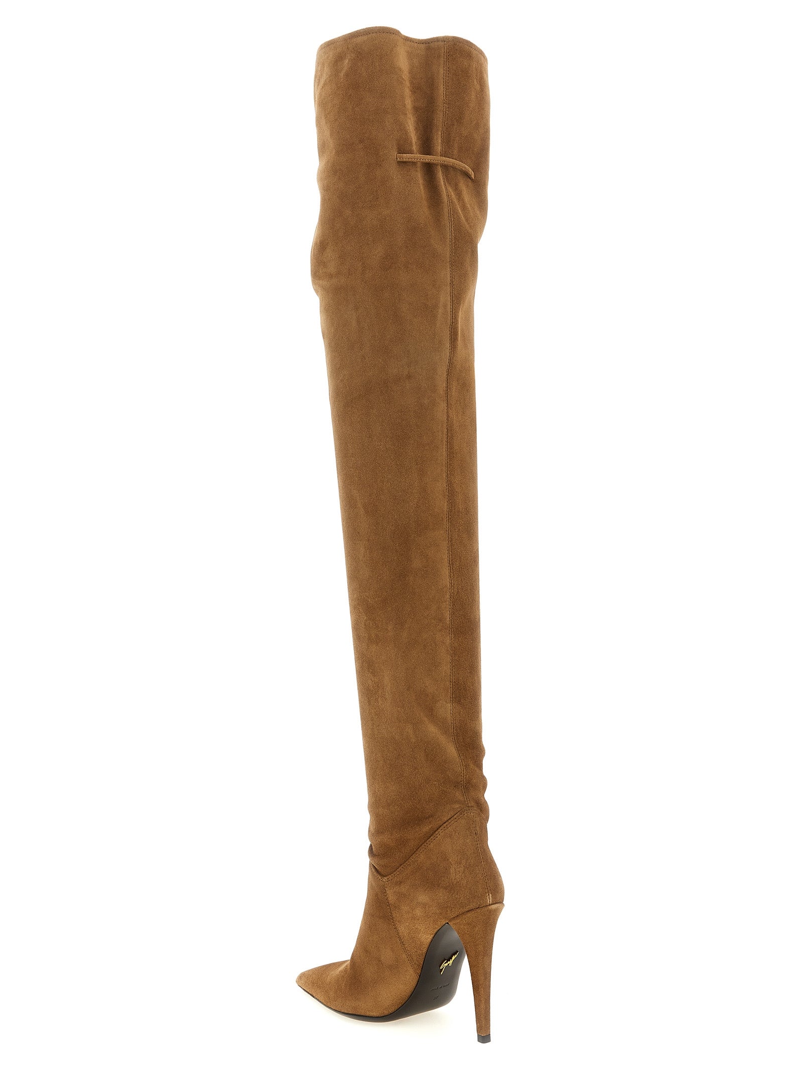 Giuseppe Zanotti Brown Calfskin Over The Knee Giuseppe Zanotti