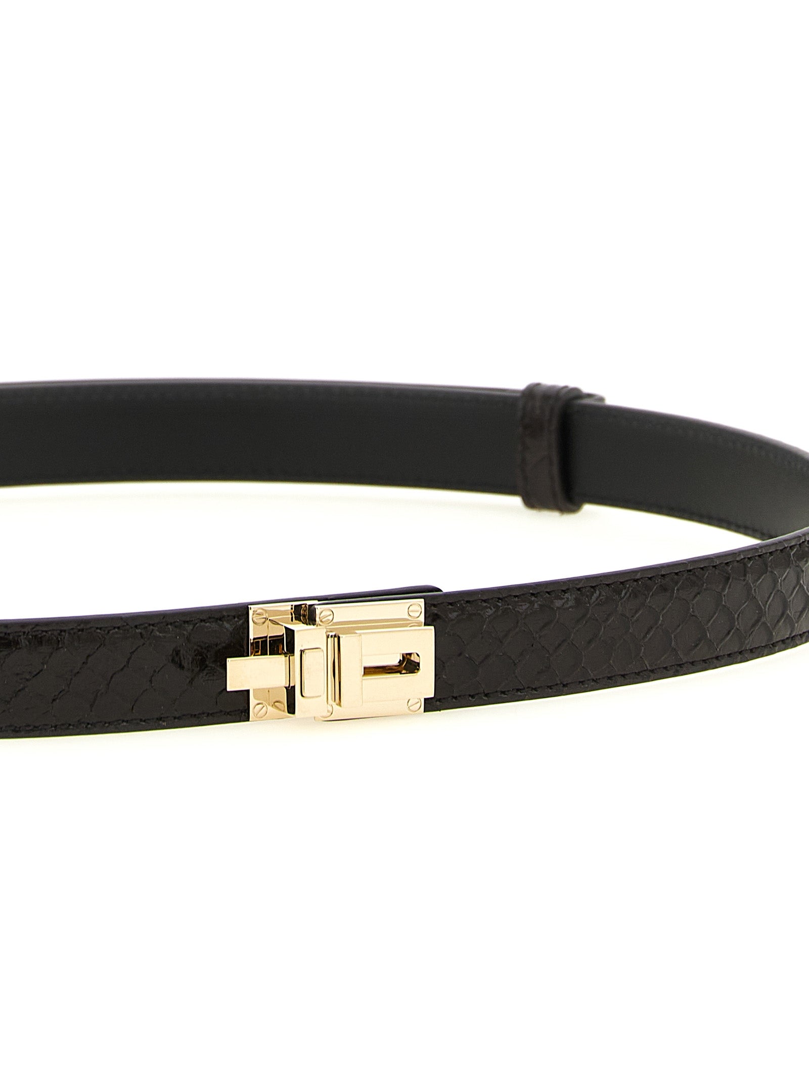 Tom Ford Brown Calfskin Regular Belt Tom Ford