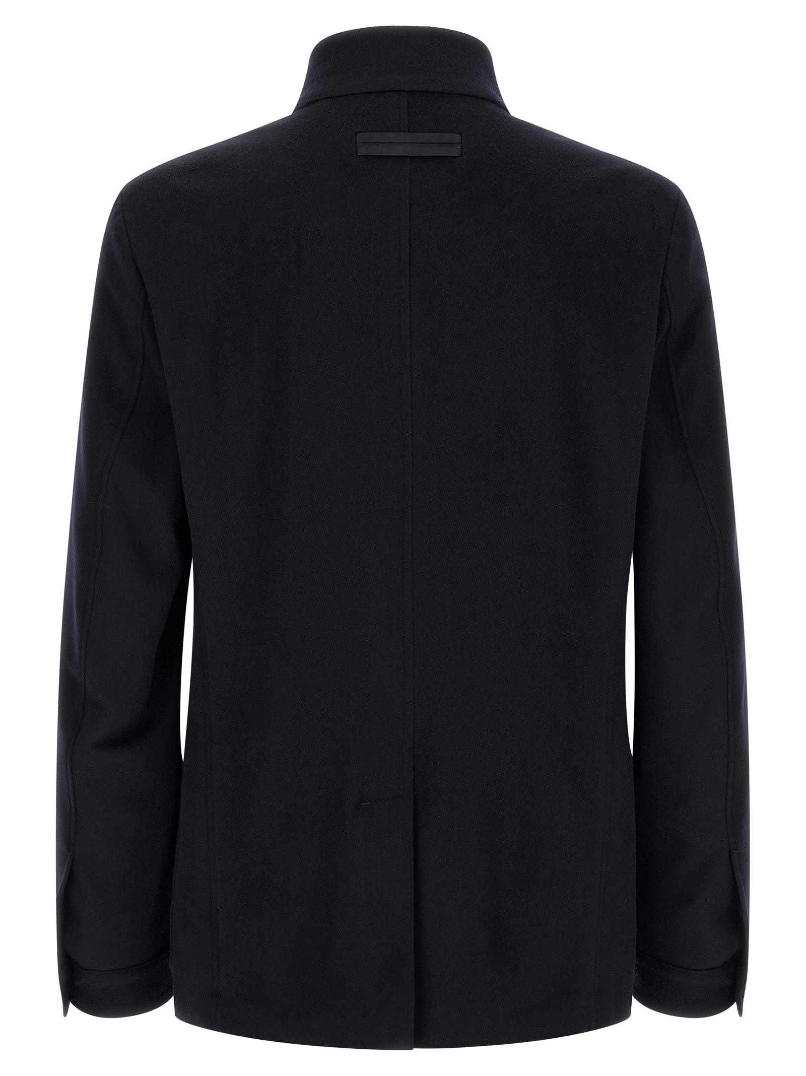 ZEGNA Blue Cashmere Full-Length Jacket ZEGNA
