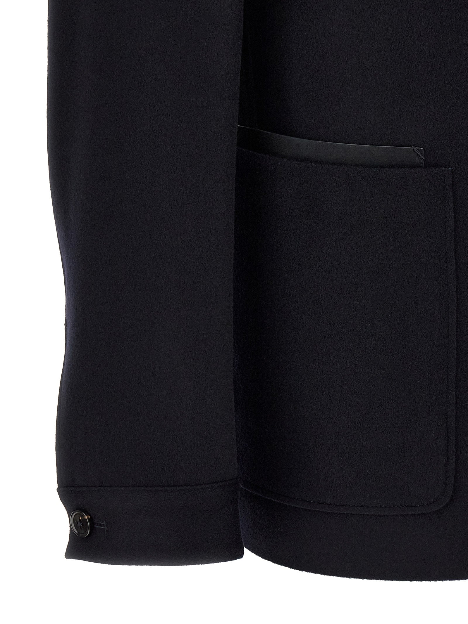 ZEGNA Blue Cashmere Full-Length Jacket ZEGNA