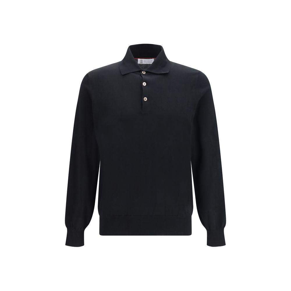 Brunello Cucinelli Black Cotton Long Sleeve T-Shirt Brunello Cucinelli