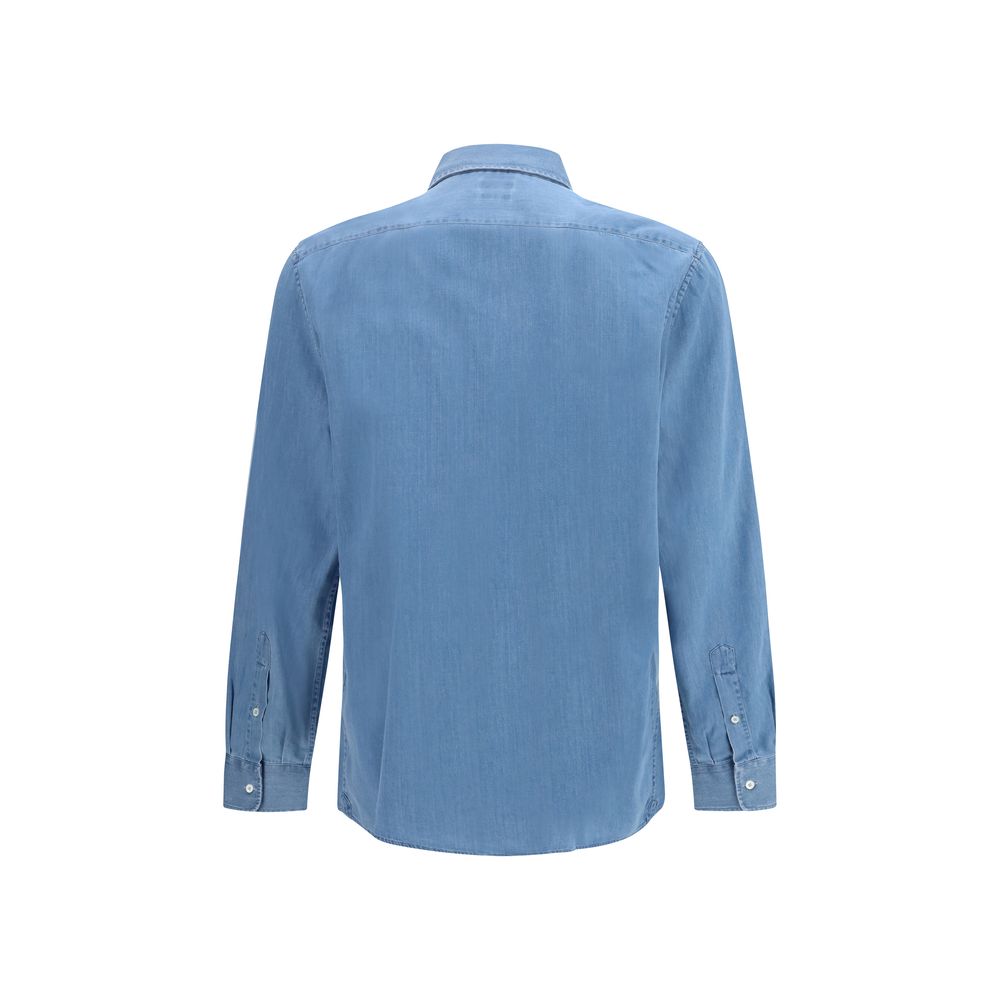 Brunello Cucinelli Blue Denim Shirt Brunello Cucinelli