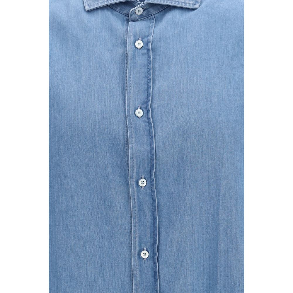 Brunello Cucinelli Blue Denim Shirt Brunello Cucinelli