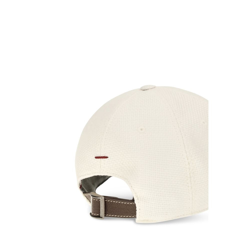 Brunello Cucinelli White Silk Cap (Baseball Hat) Brunello Cucinelli