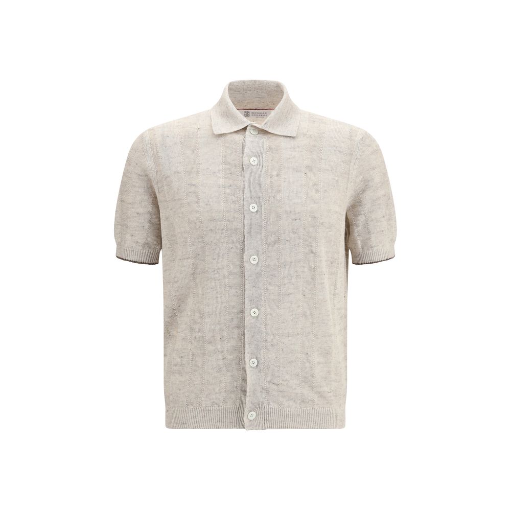 Brunello Cucinelli Beige Cotton Polo Shirt Brunello Cucinelli