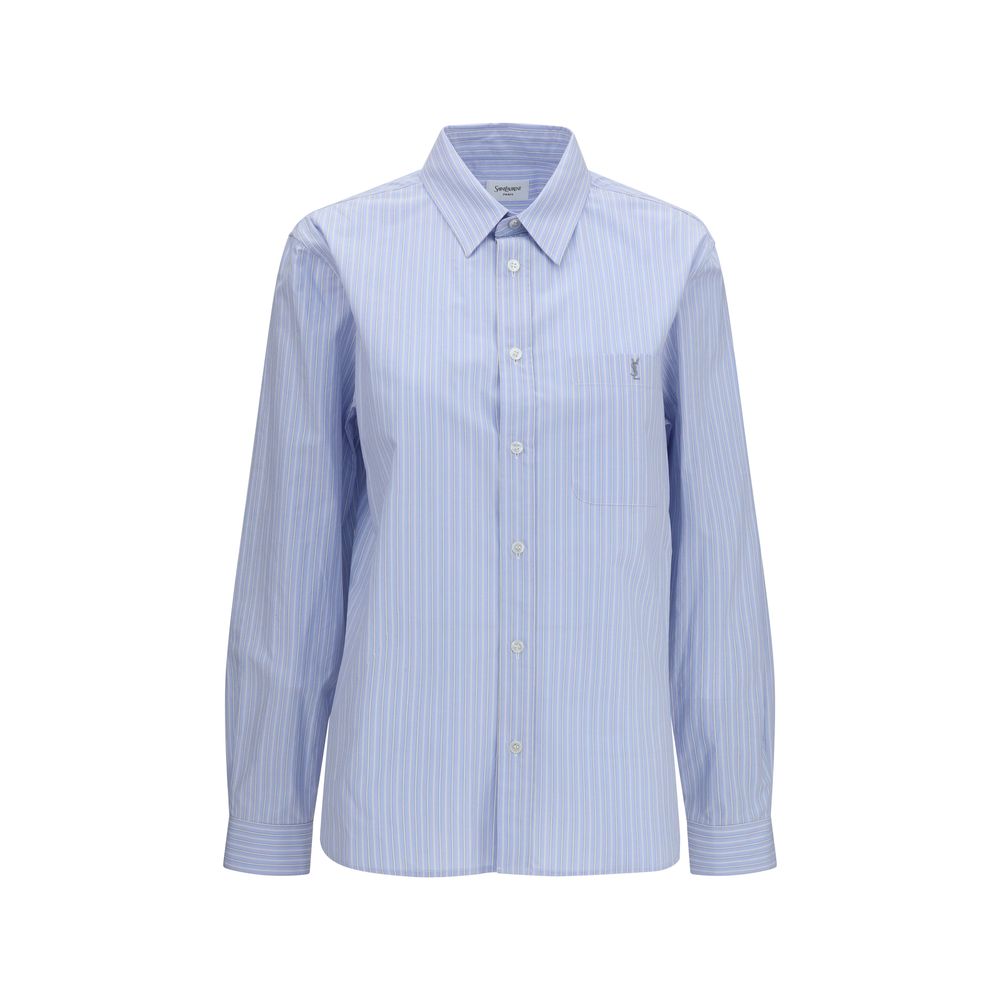 Saint Laurent Blue Cotton Pattern Shirt Saint Laurent