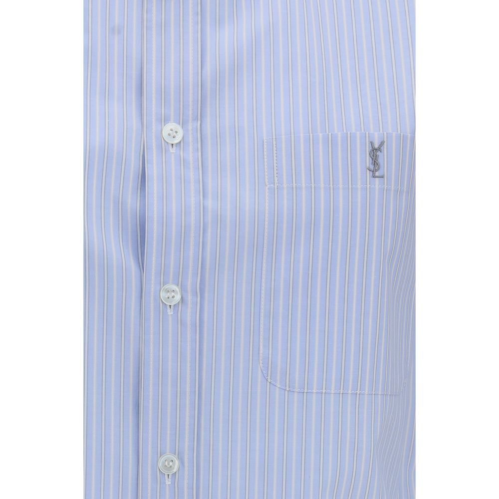 Saint Laurent Blue Cotton Pattern Shirt Saint Laurent