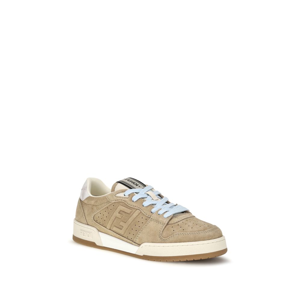 Fendi Beige Suede Leather Sneakers Fendi