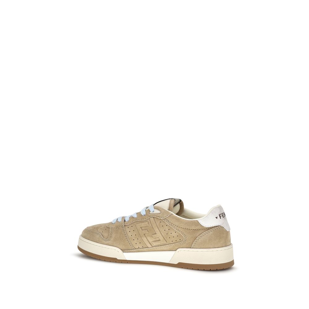 Fendi Beige Suede Leather Sneakers Fendi