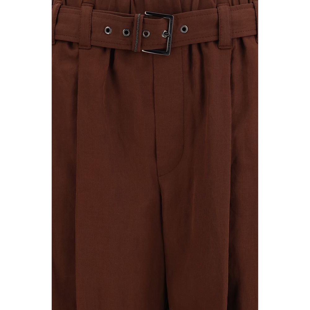 Brunello Cucinelli Brown Cotton Casual Pants Brunello Cucinelli
