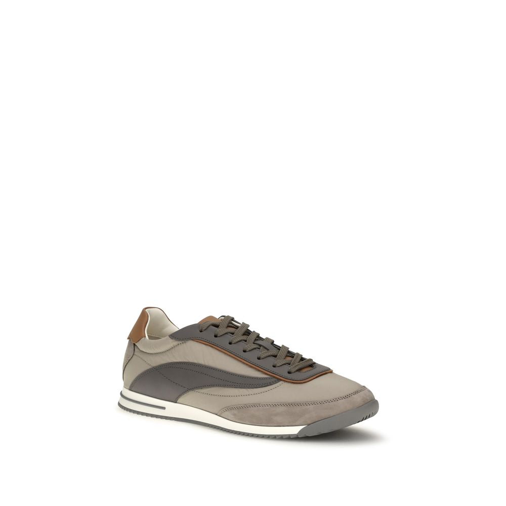 Brunello Cucinelli Beige Suede Leather Low Top Sneakers Brunello Cucinelli