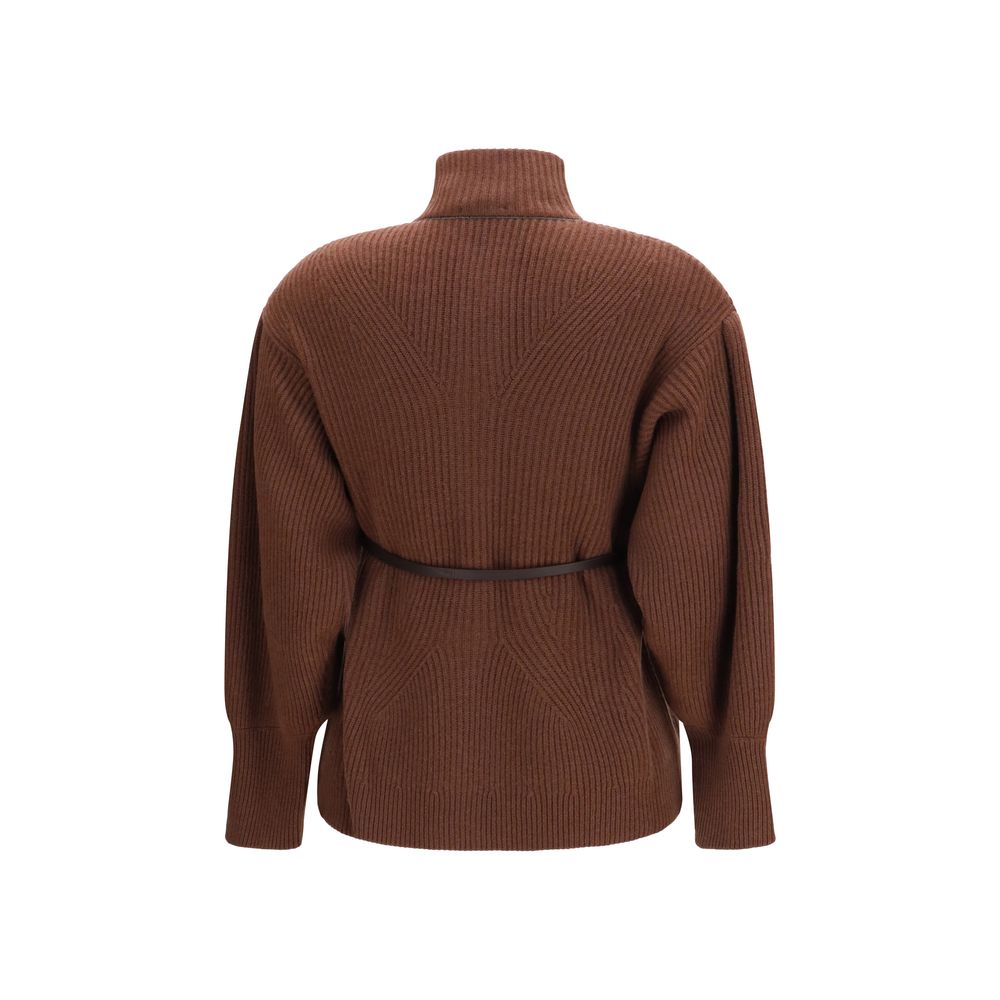 Brunello Cucinelli Brown Wool Oves Aries Cardigan Brunello Cucinelli