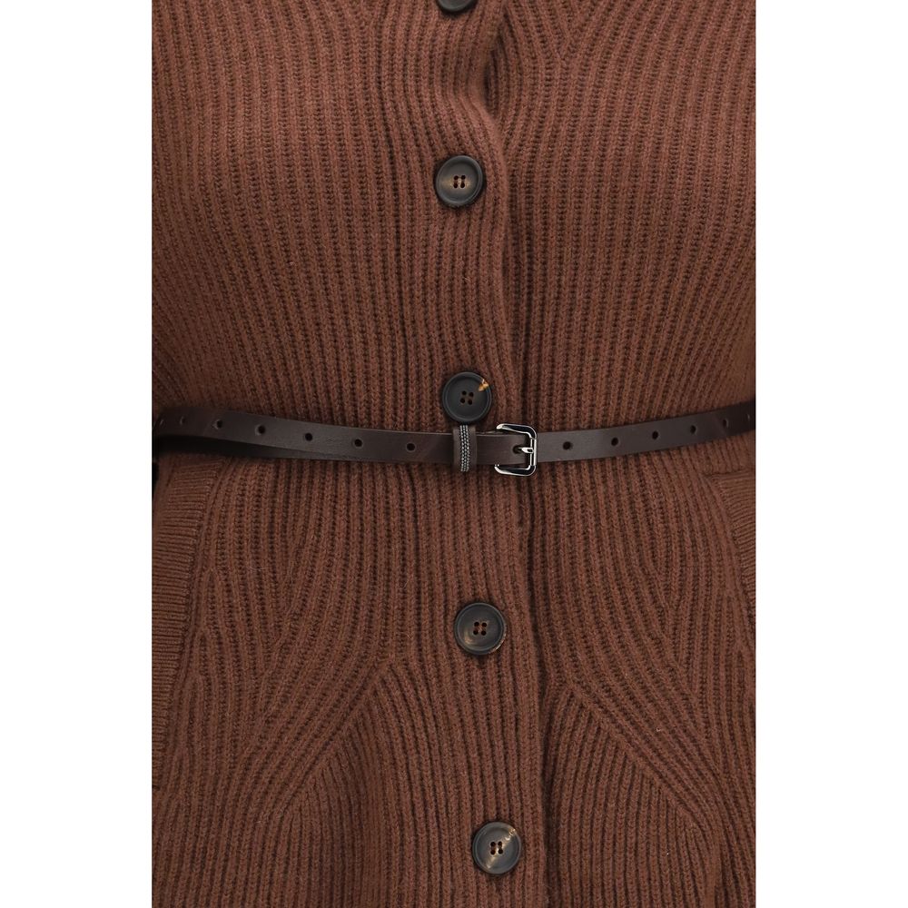 Brunello Cucinelli Brown Wool Oves Aries Cardigan Brunello Cucinelli