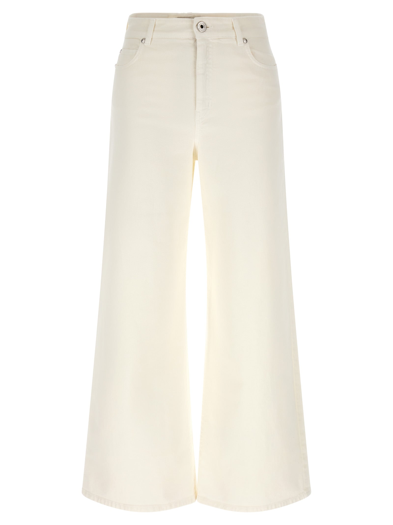 Max Mara White Cotton Casual Pants Max Mara
