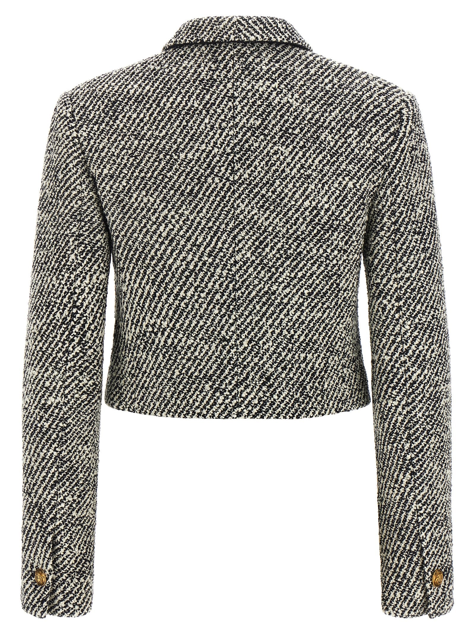 Versace Bicolor Virgin Wool Full-Length Jacket Versace
