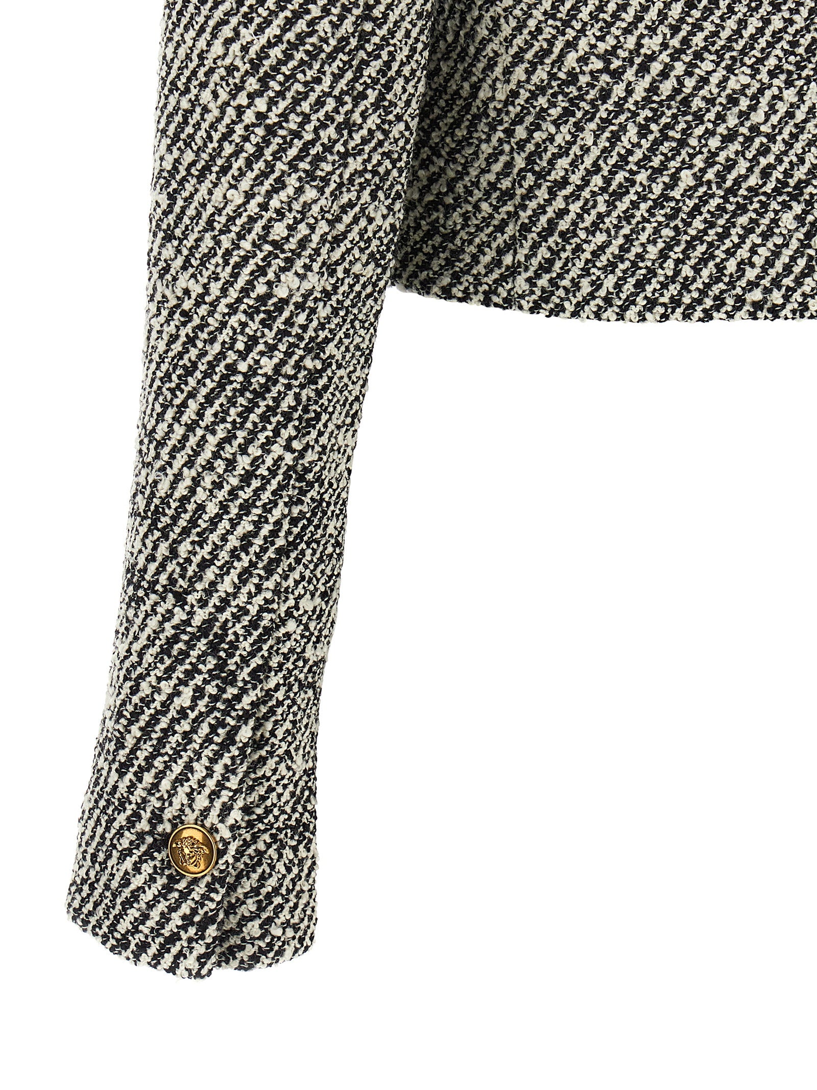 Versace Bicolor Virgin Wool Full-Length Jacket Versace