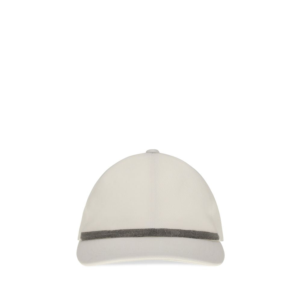 Brunello Cucinelli White Cotton Cap (Baseball Hat) Brunello Cucinelli