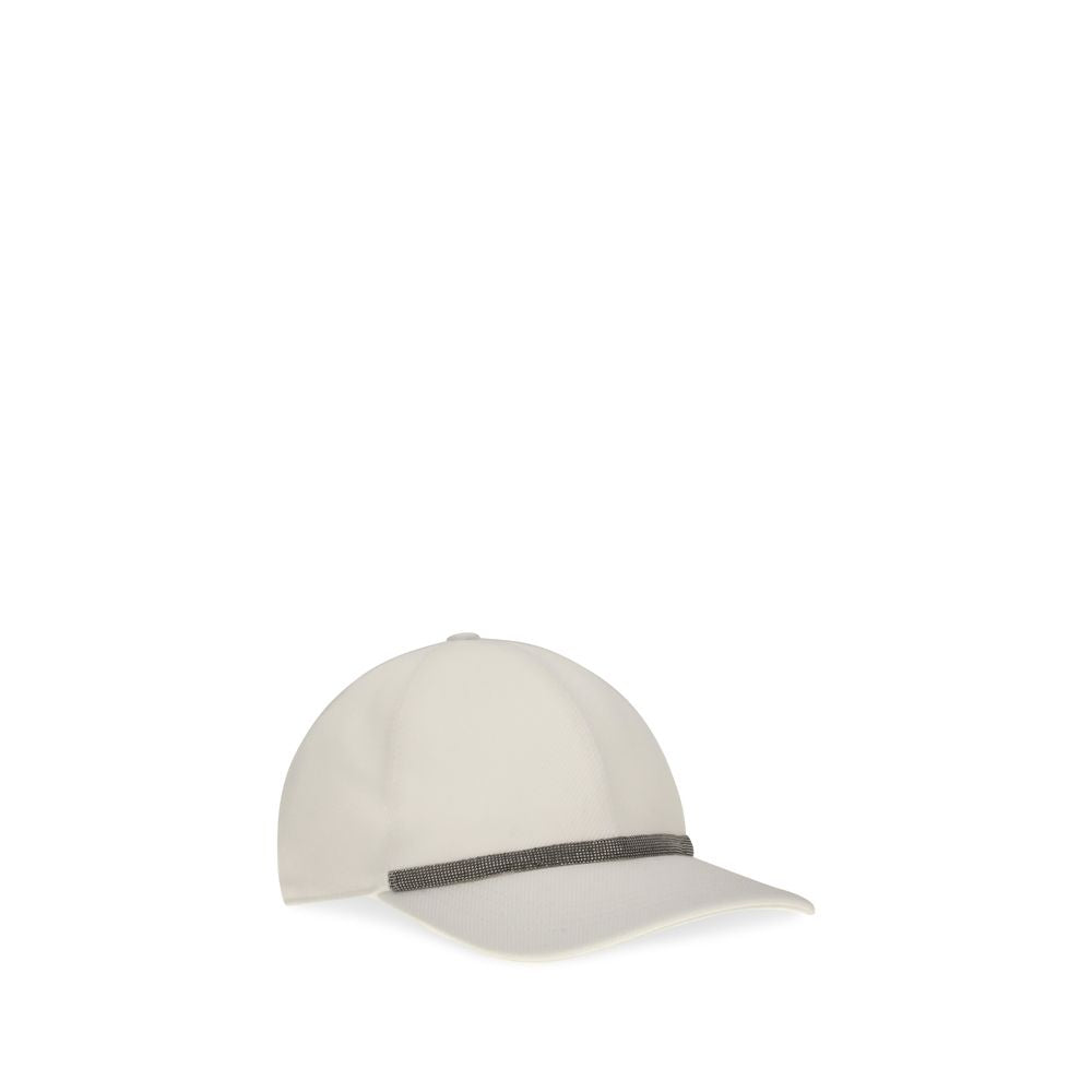 Brunello Cucinelli White Cotton Cap (Baseball Hat) Brunello Cucinelli