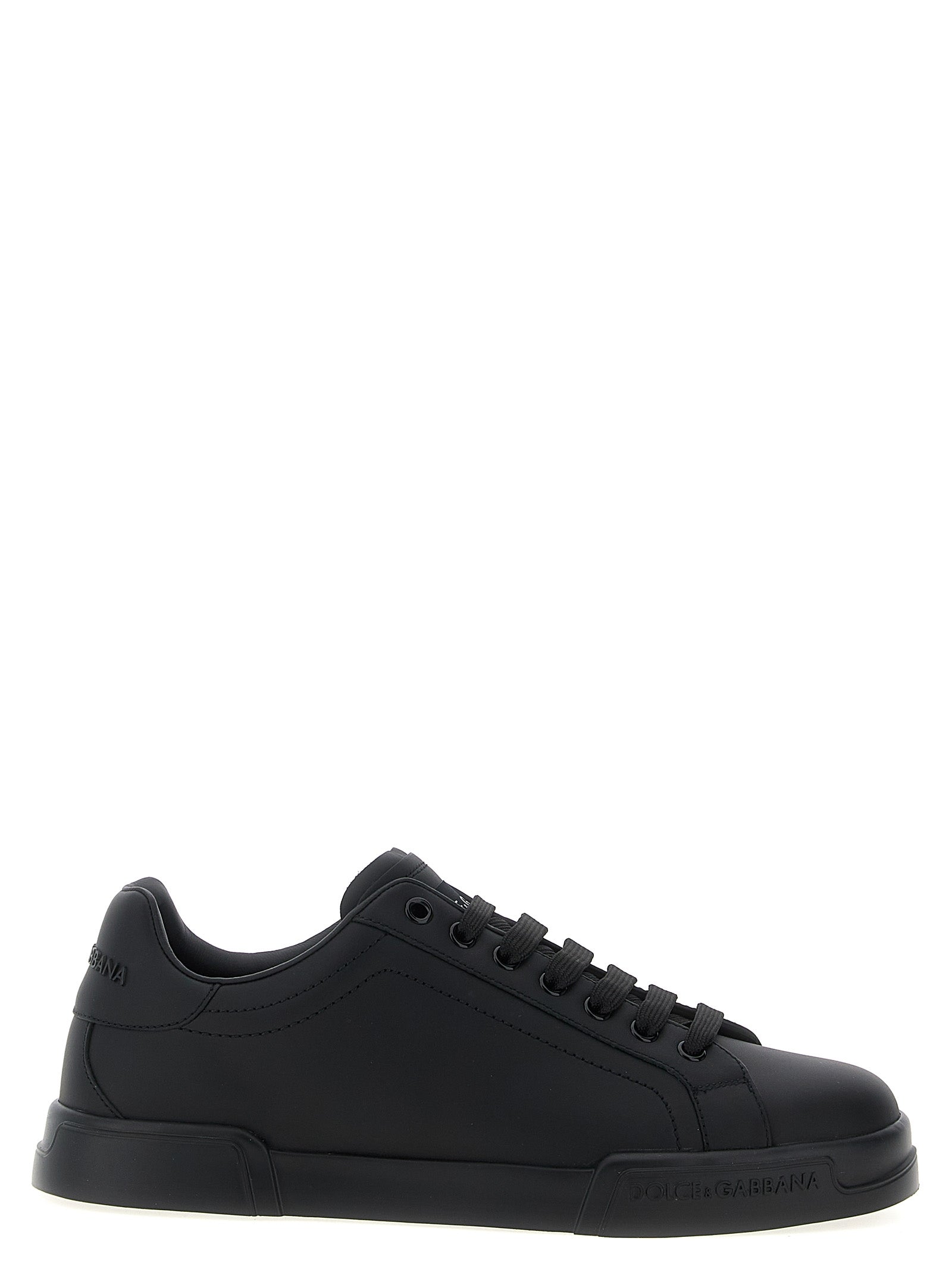 Dolce & Gabbana Black Calfskin Low Top Sneakers Dolce & Gabbana