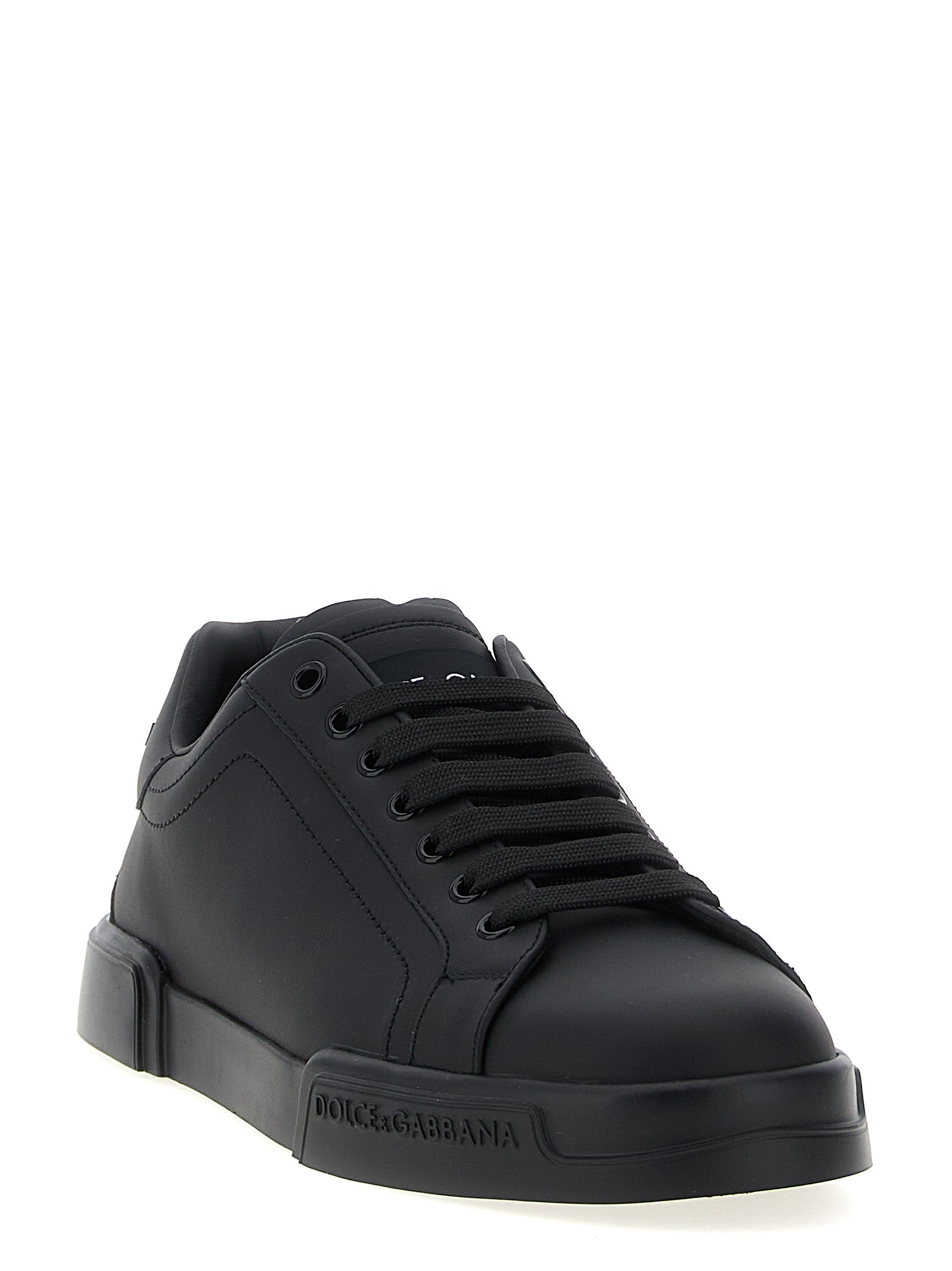 Dolce & Gabbana Black Calfskin Low Top Sneakers Dolce & Gabbana