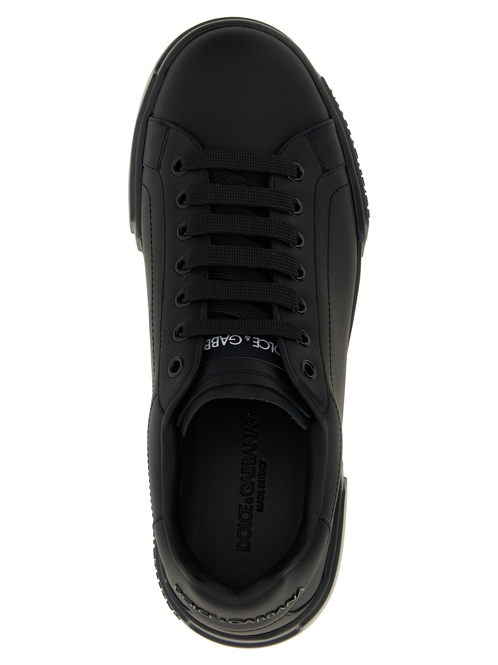 Dolce & Gabbana Black Calfskin Low Top Sneakers Dolce & Gabbana