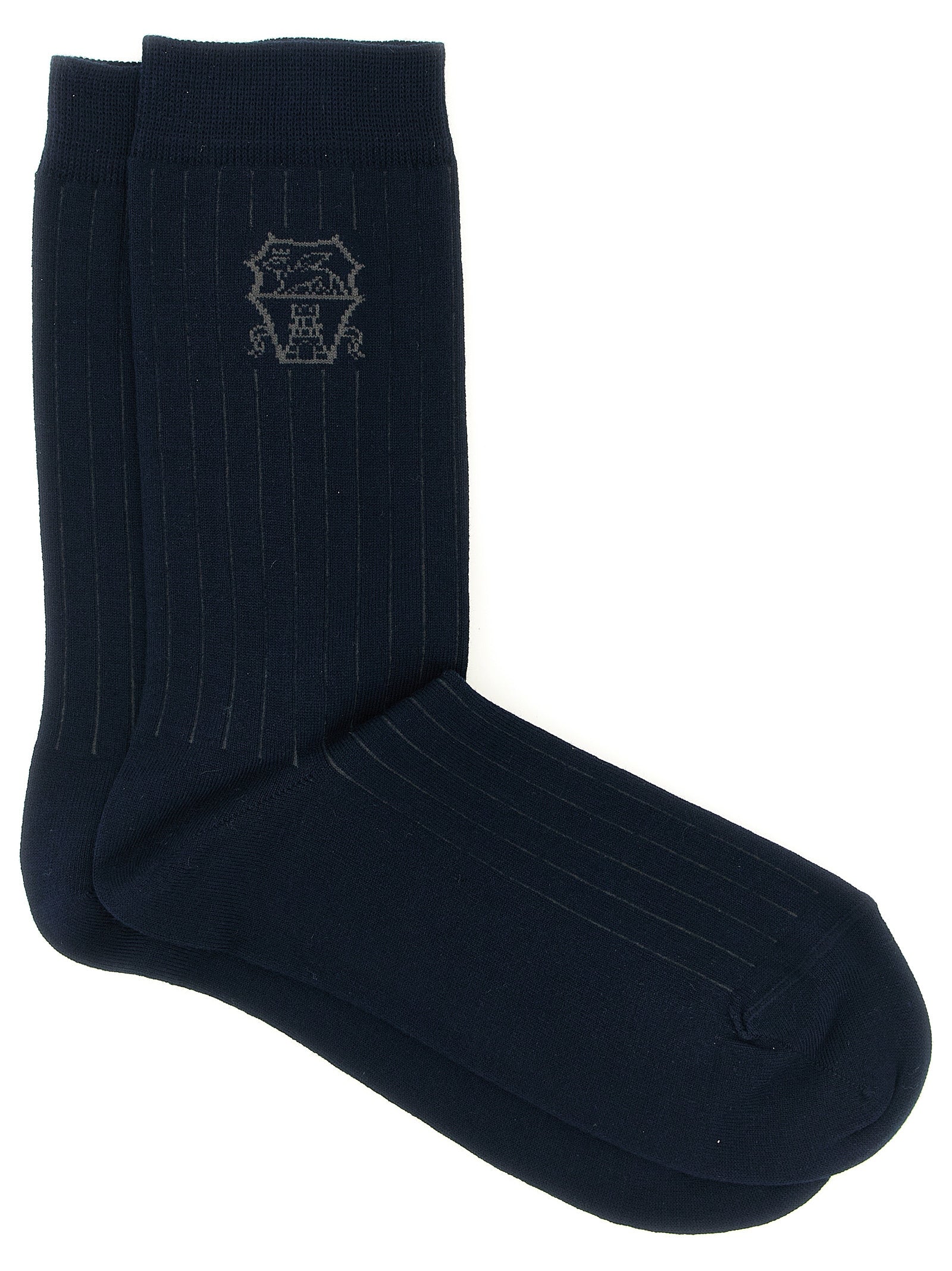Brunello Cucinelli Blue Cotton Socks Brunello Cucinelli