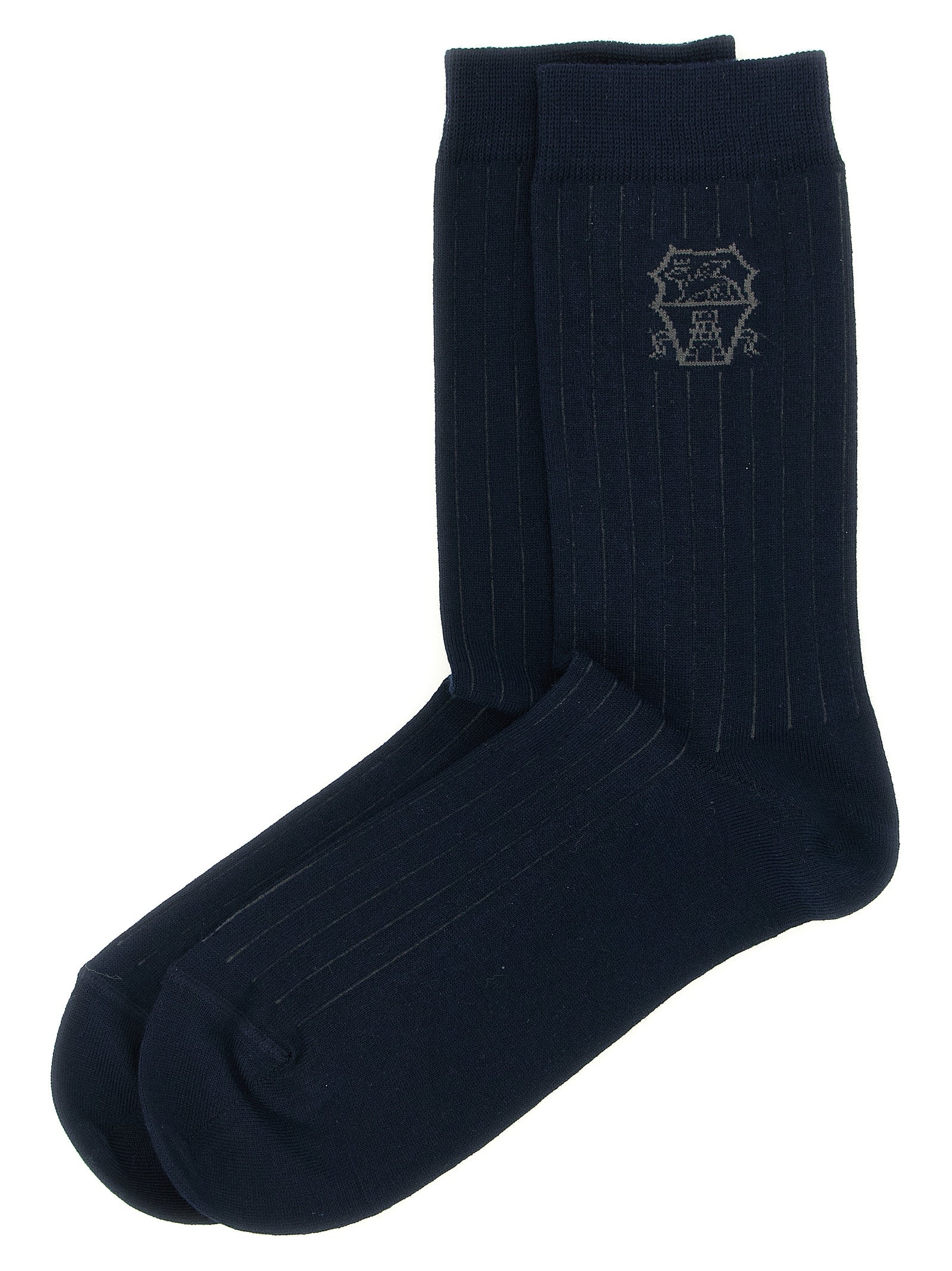 Brunello Cucinelli Blue Cotton Socks Brunello Cucinelli