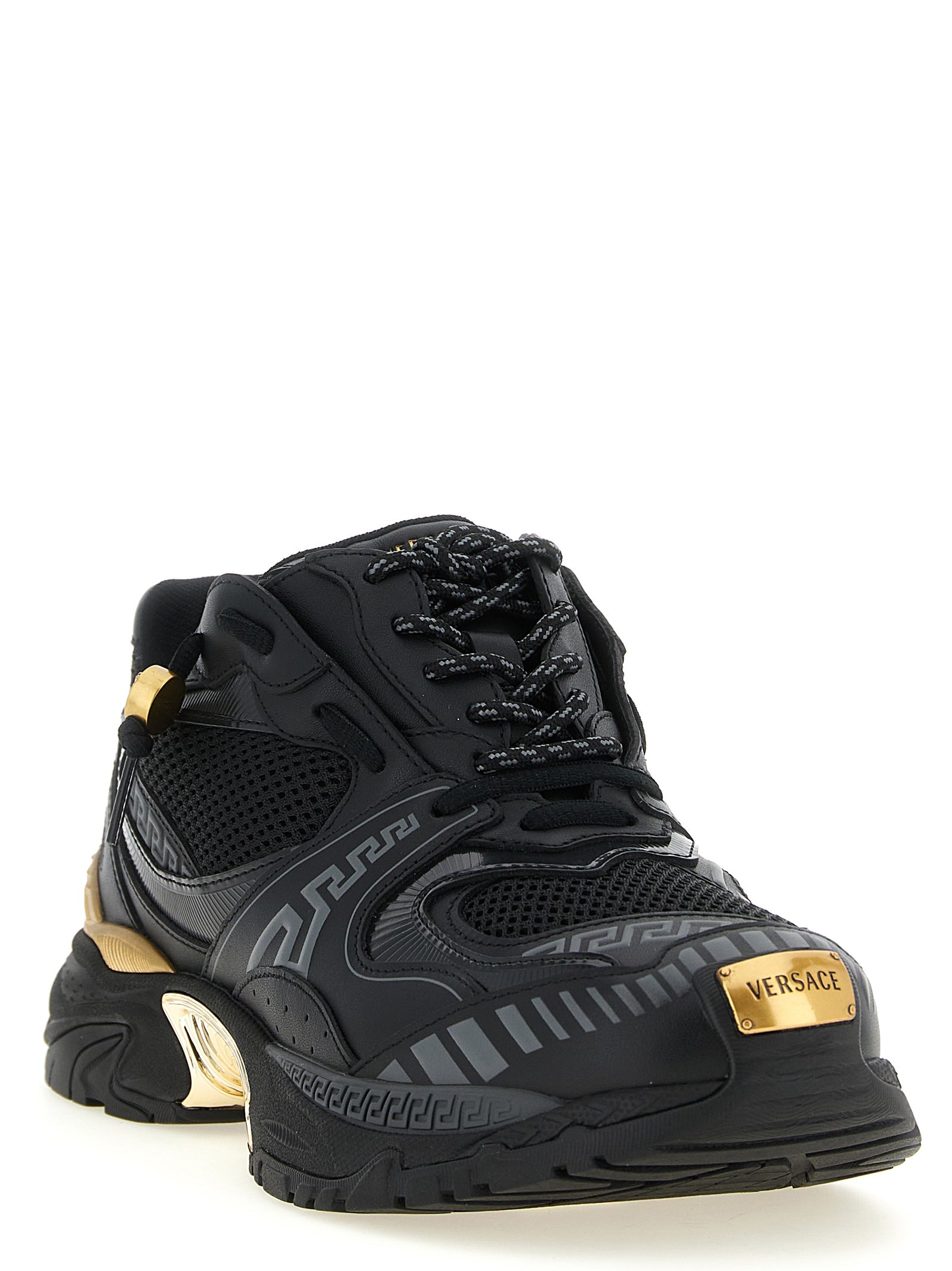 Versace Multicolor Calfskin Athletic Sneakers Versace
