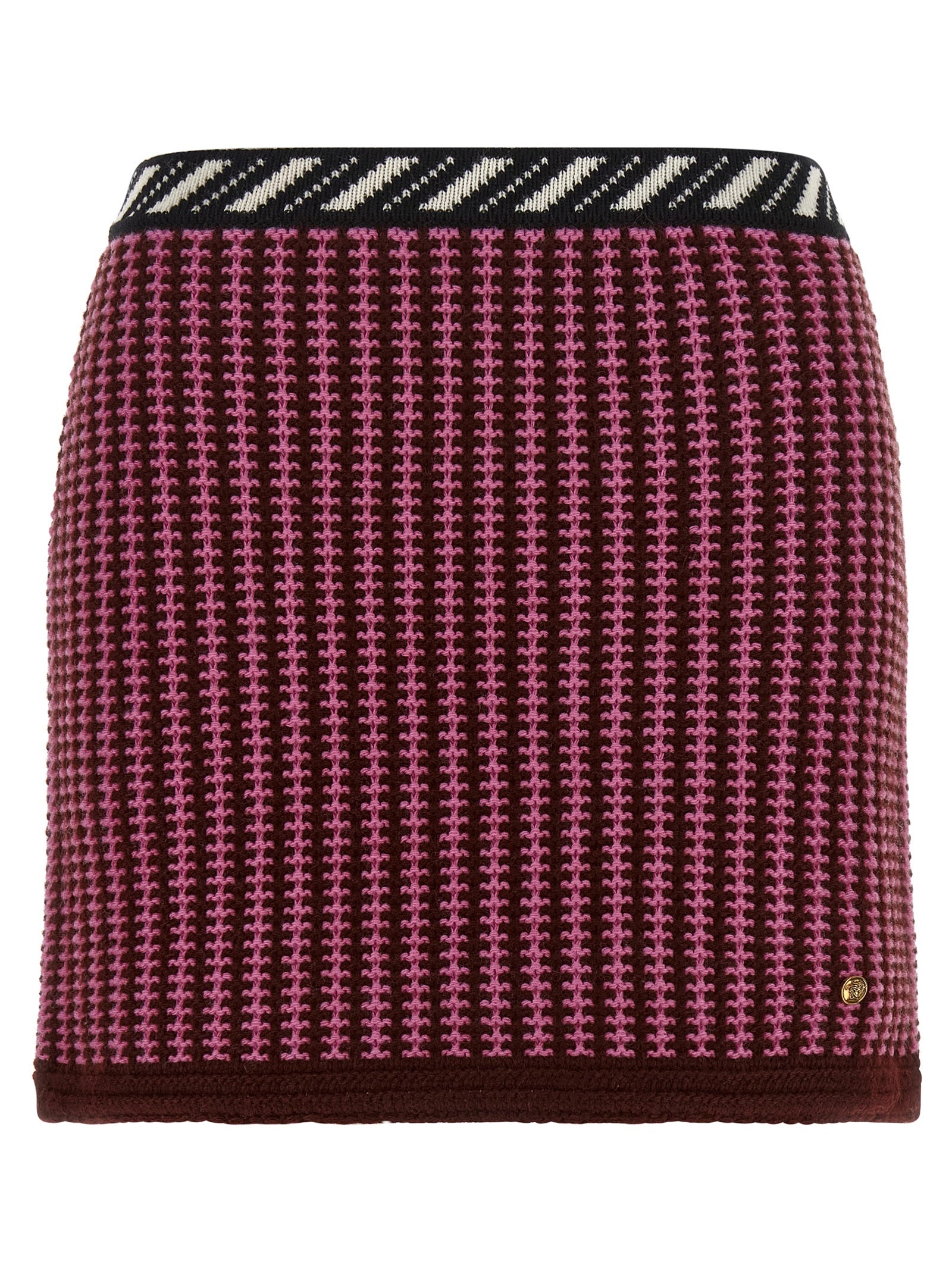 Versace Multicolor Virgin Wool Long Skirt Versace