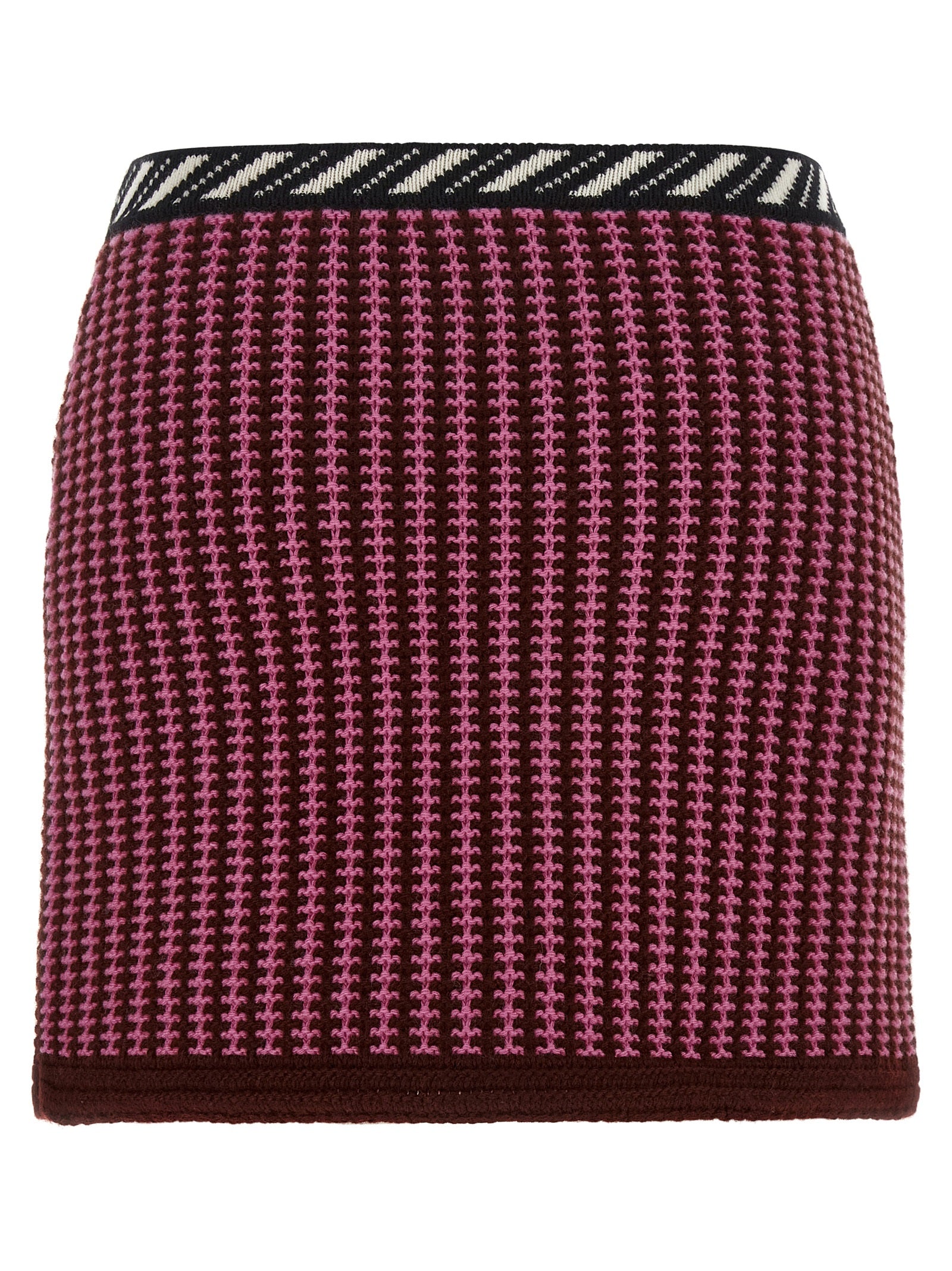 Versace Multicolor Virgin Wool Long Skirt Versace