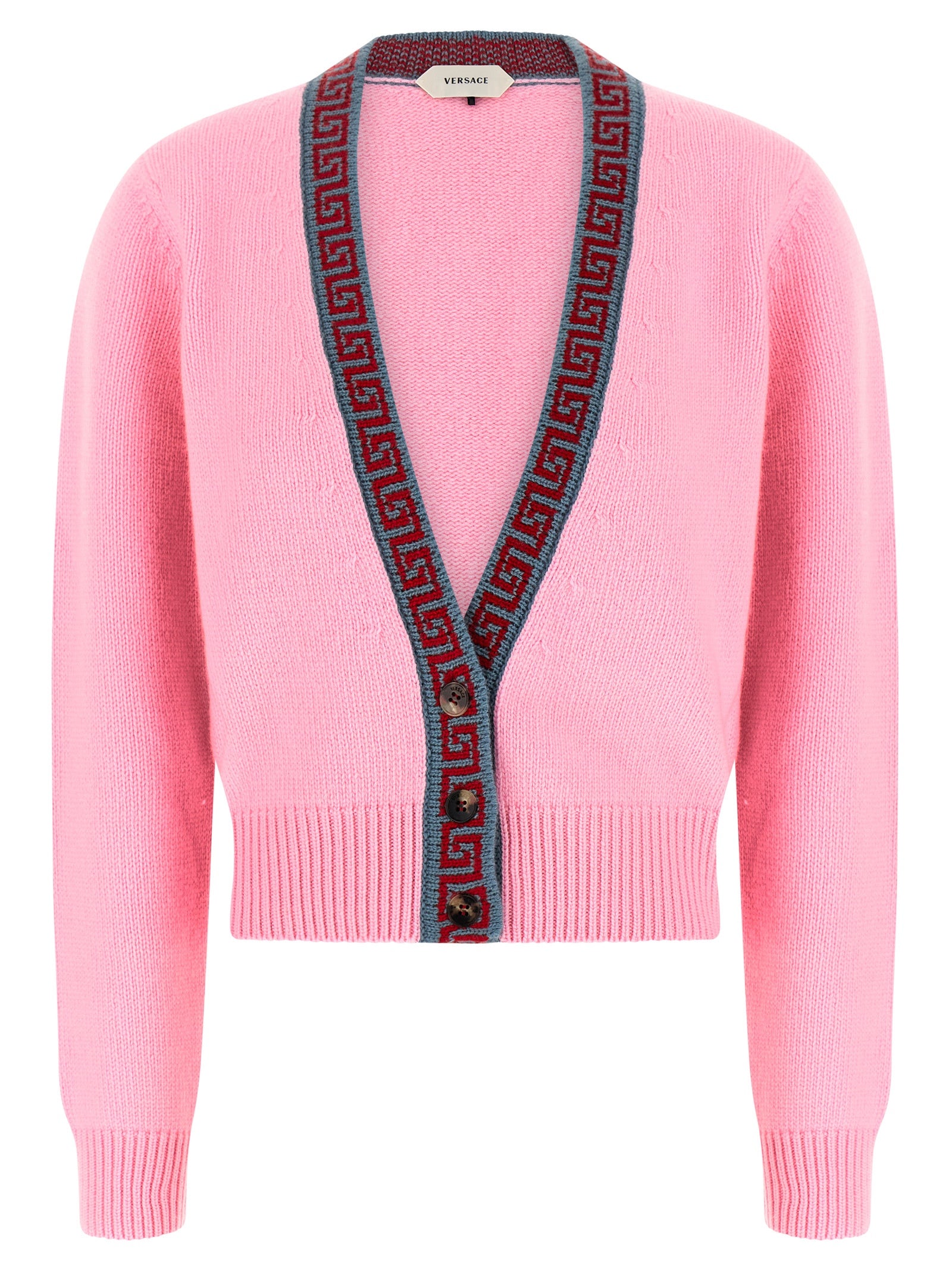 Versace Multicolor Virgin Wool Cardigan Versace