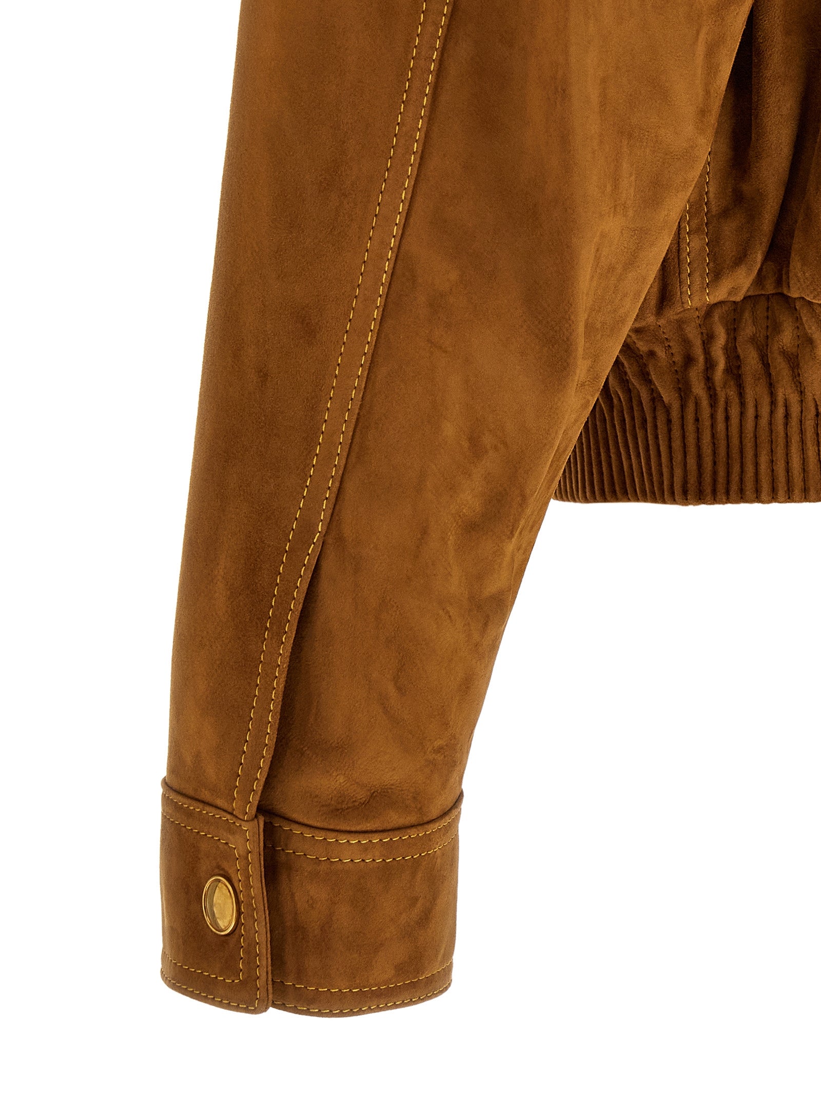 Versace Brown Lamb Leather Leather Jacket Versace