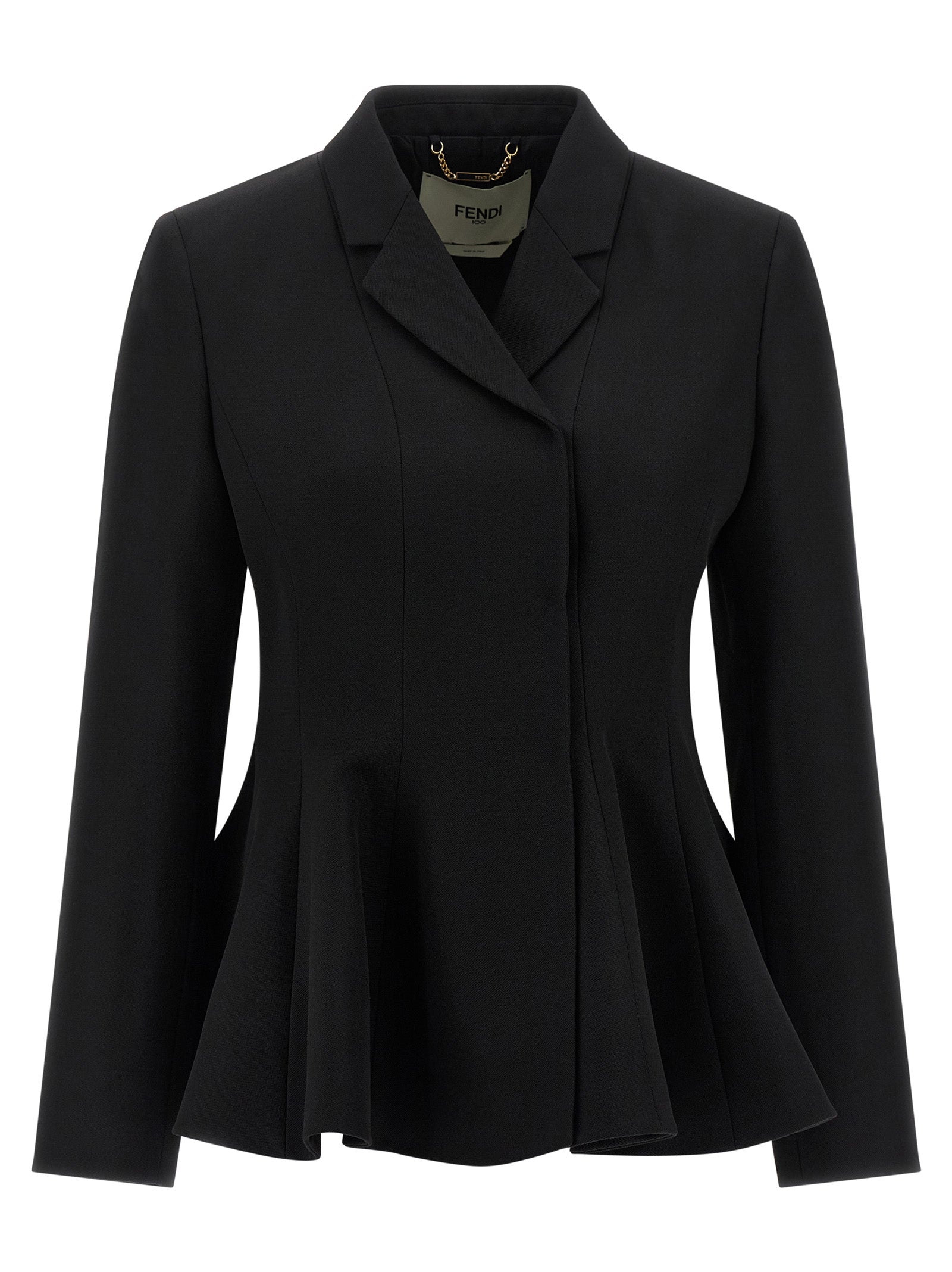 Fendi Black Virgin Wool Blazer Fendi