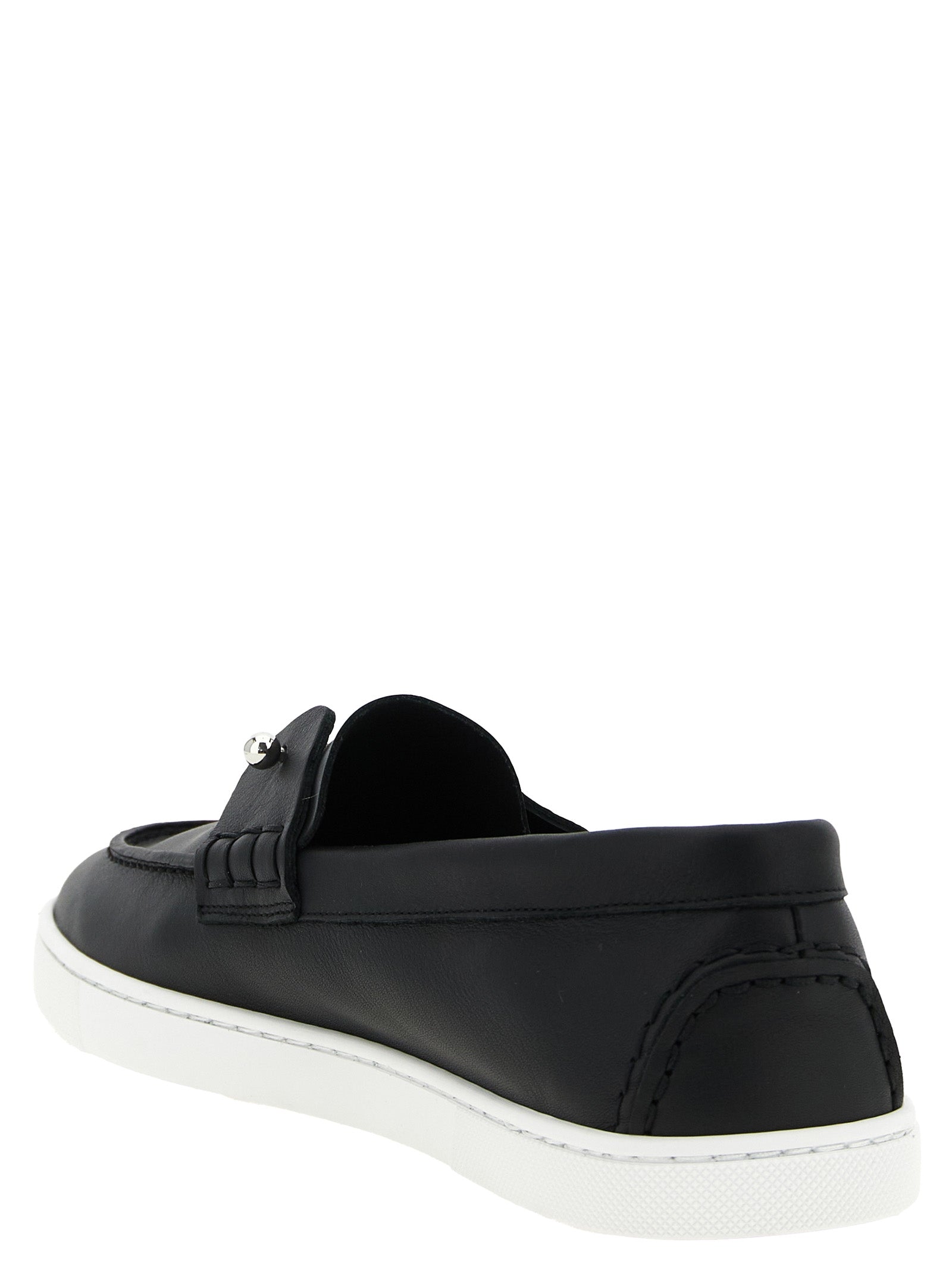Christian Louboutin Black Calfskin Slip-On Loafers Christian Louboutin
