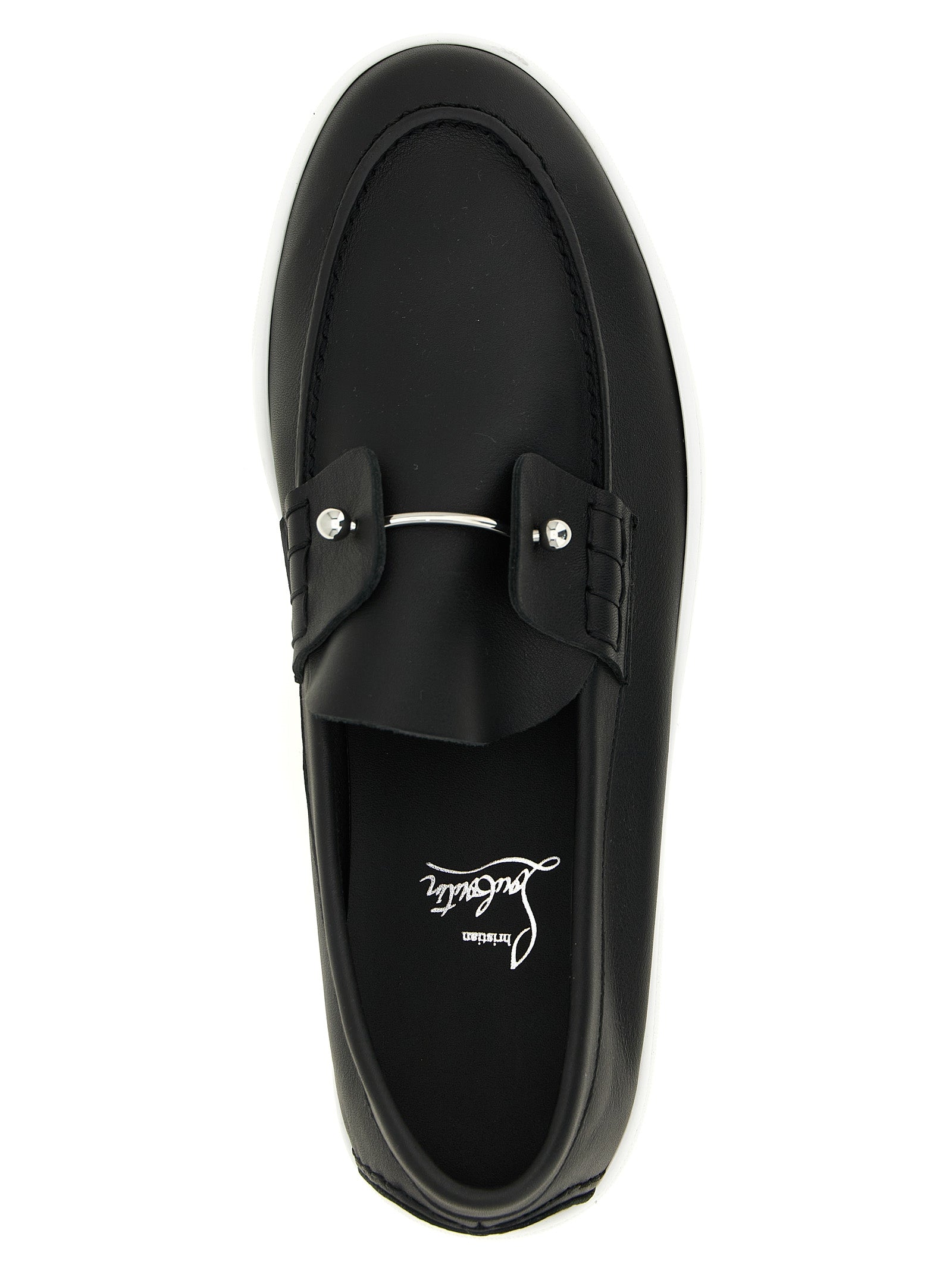 Christian Louboutin Black Calfskin Slip-On Loafers Christian Louboutin