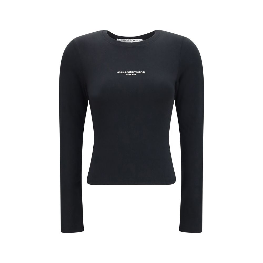 Alexander Wang Black Cotton Long Sleeve T-Shirt Alexander Wang